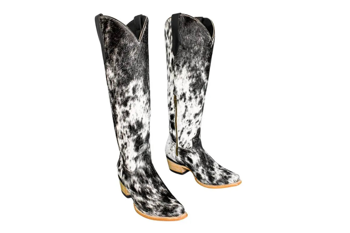 The Lorraine Knee - High Cowhide Boots – Hair - on Hide – Size 8.5 US - Stiefeld Boots