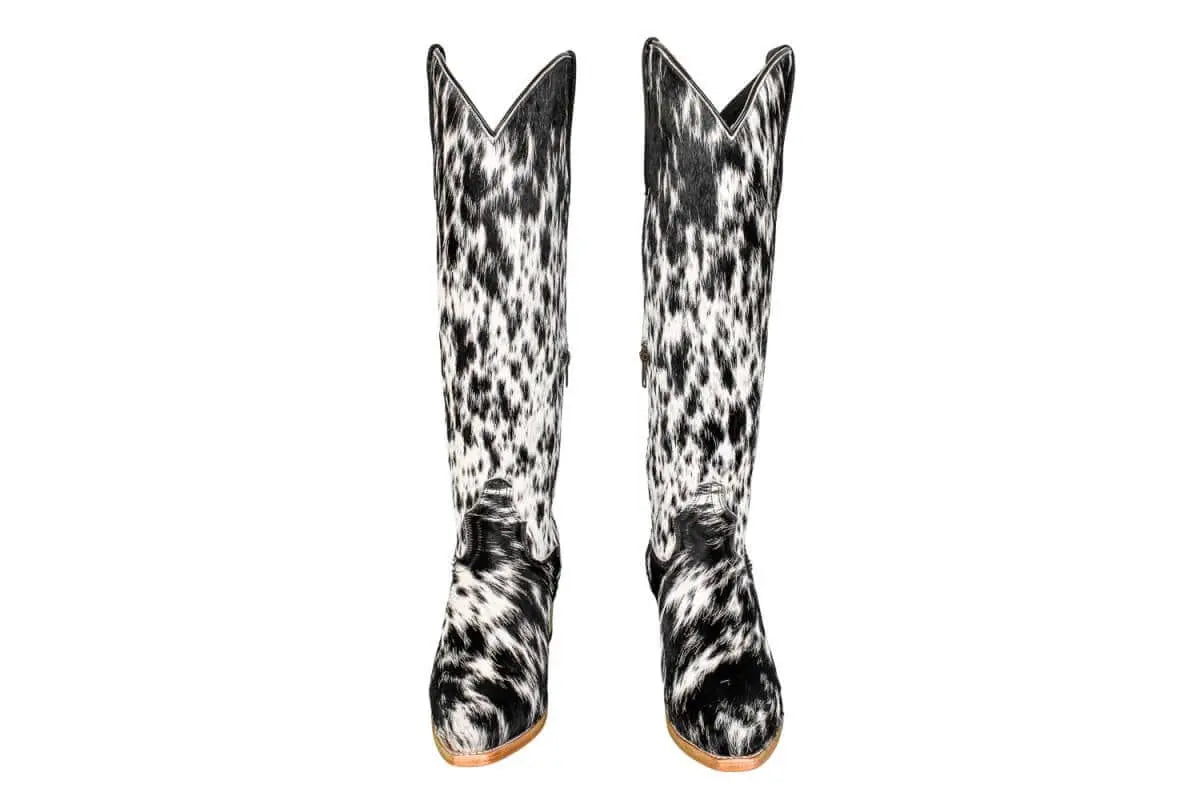 The Lorraine Knee - High Cowhide Boots – Hair - on Hide – Size 9 US - Stiefeld Boots