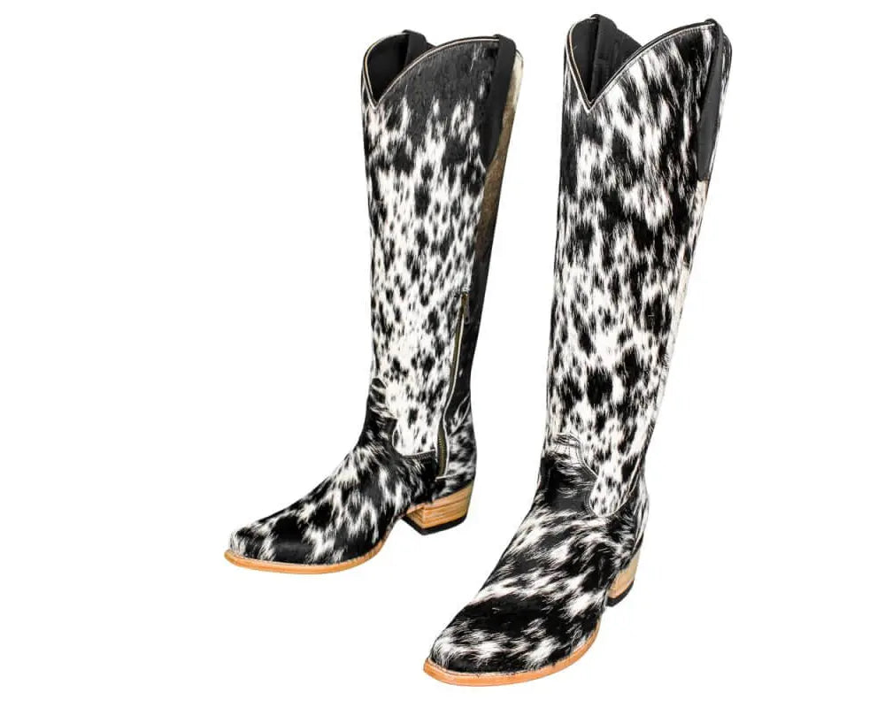 The Lorraine Knee - High Cowhide Boots – Hair - on Hide – Size 9 US - Stiefeld Boots