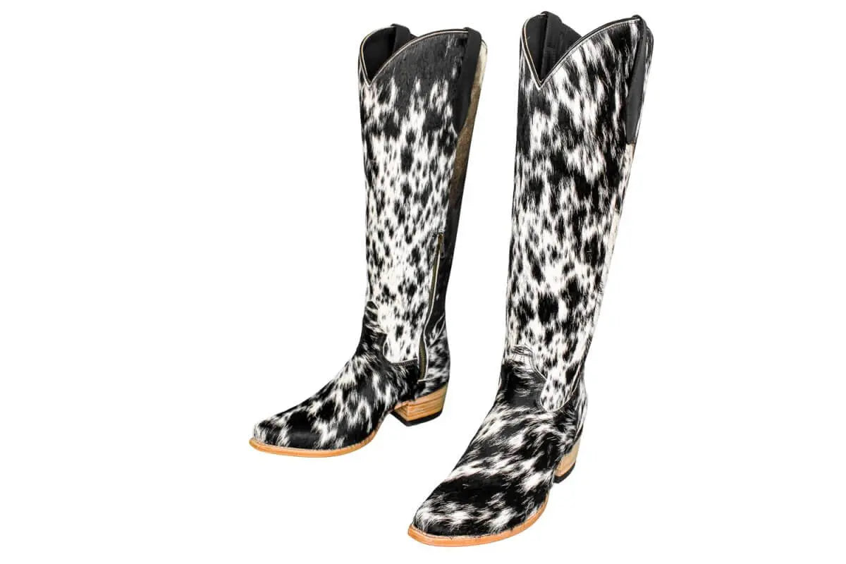 The Lorraine Knee - High Cowhide Boots – Hair - on Hide – Size 9 US - Stiefeld Boots
