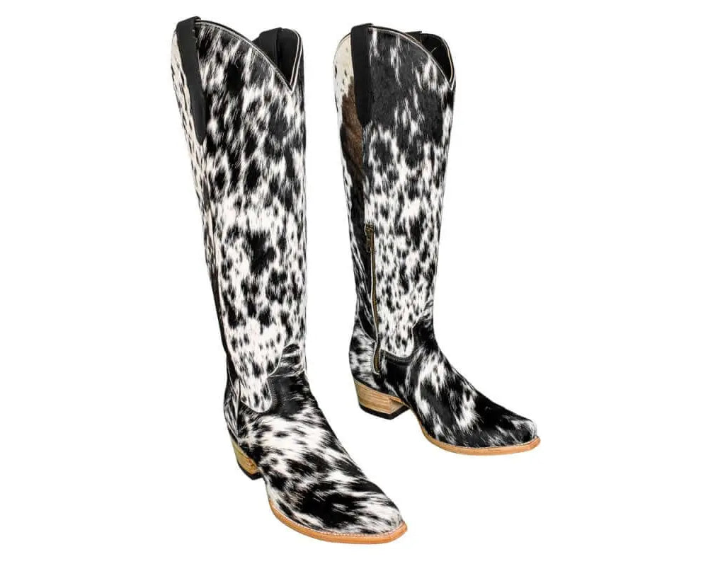 The Lorraine Knee - High Cowhide Boots – Hair - on Hide – Size 9 US - Stiefeld Boots
