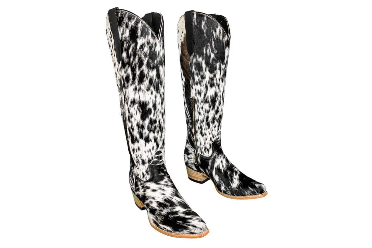 The Lorraine Knee - High Cowhide Boots – Hair - on Hide – Size 9 US - Stiefeld Boots