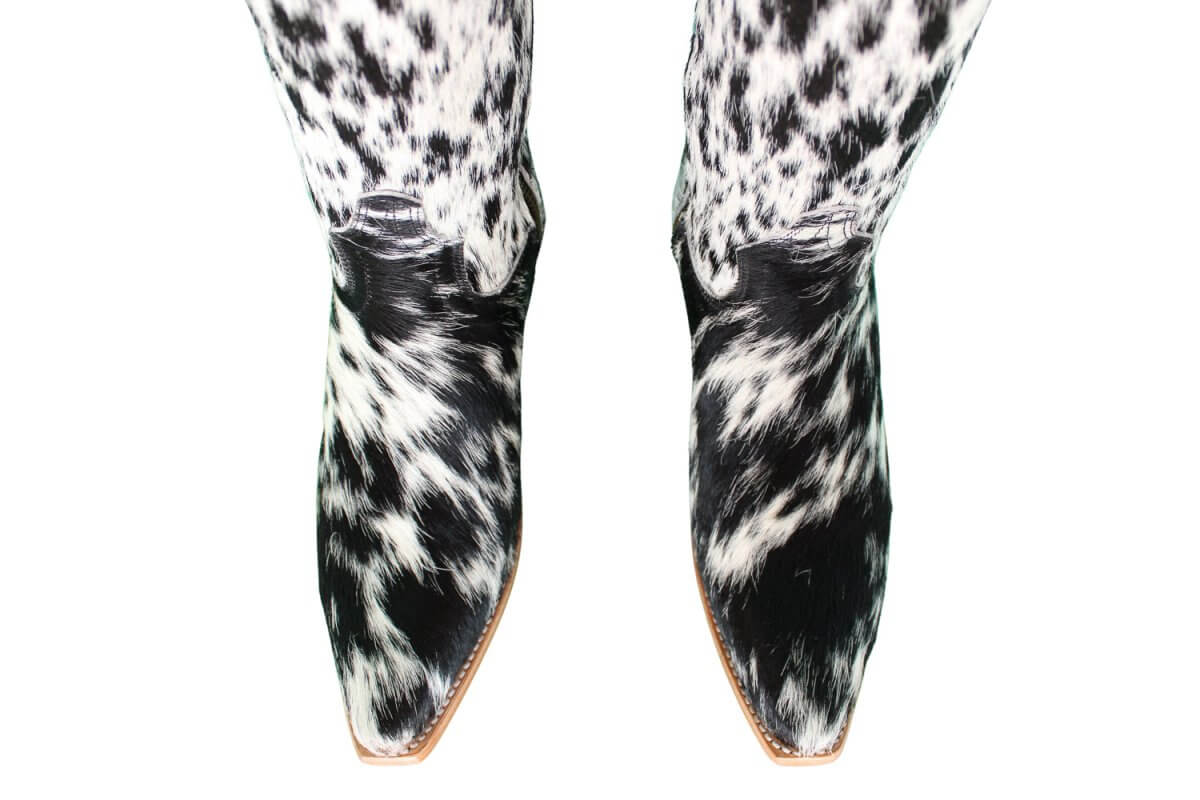 The Lorraine Knee - High Cowhide Boots – Hair - on Hide – Size 9 US - Stiefeld Boots