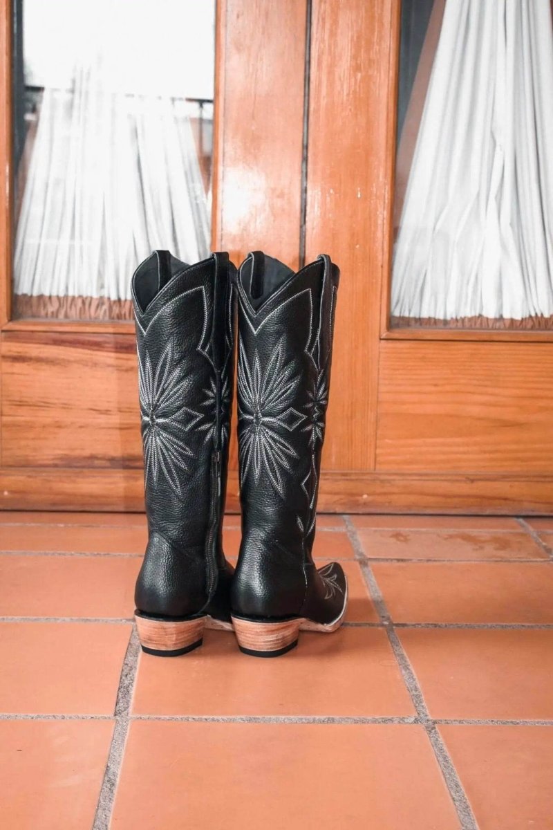 Lorraine Boots – Black Cowboy Boots for Women – Handmade Tall Western Boots