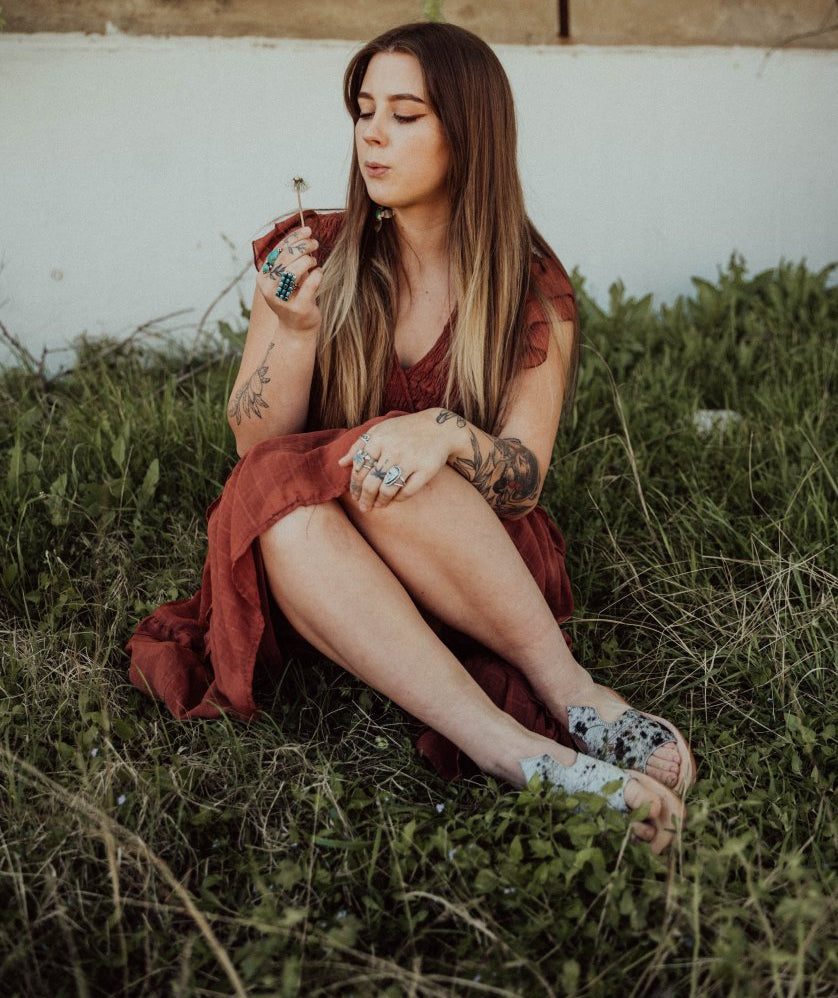 Western cowhide flip flops for women - Summer and Spring Shoes