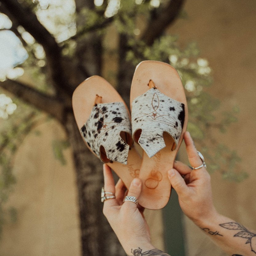 Western cowhide flip flops for women – Wholesale - Summer and Spring Shoes