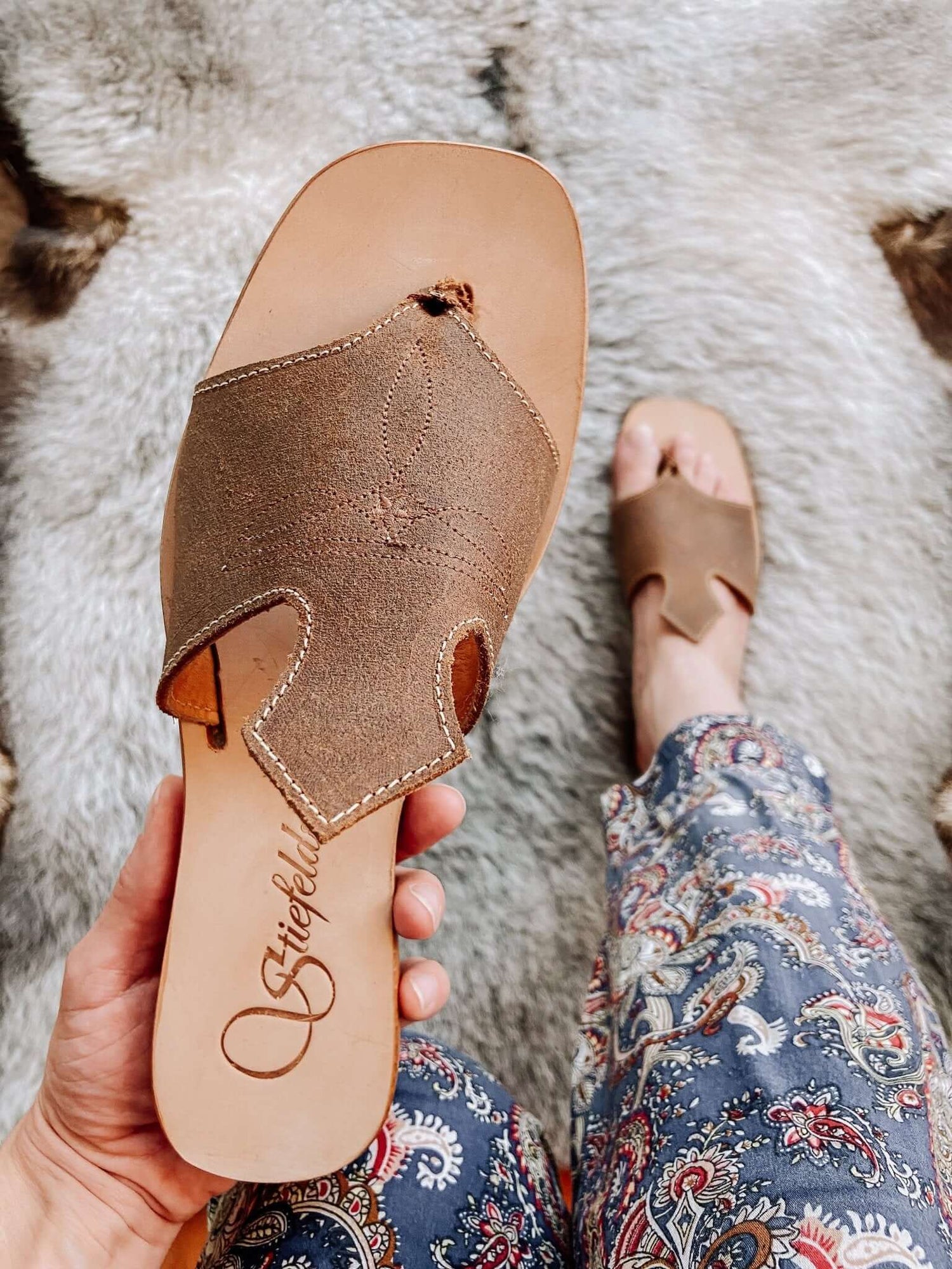 Western cowhide flip flops for women - Summer and Spring Shoes
