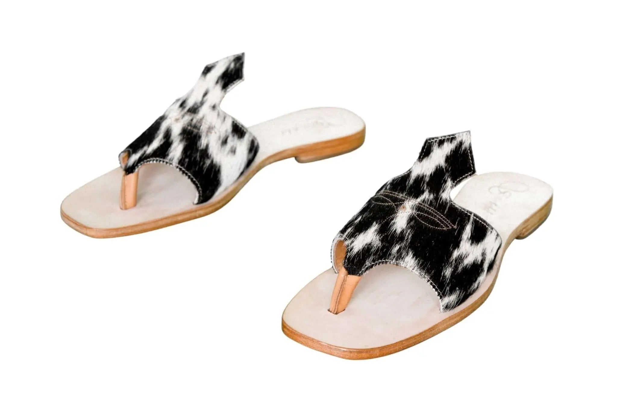 Handmade Western cowhide flip flops for women – size 10