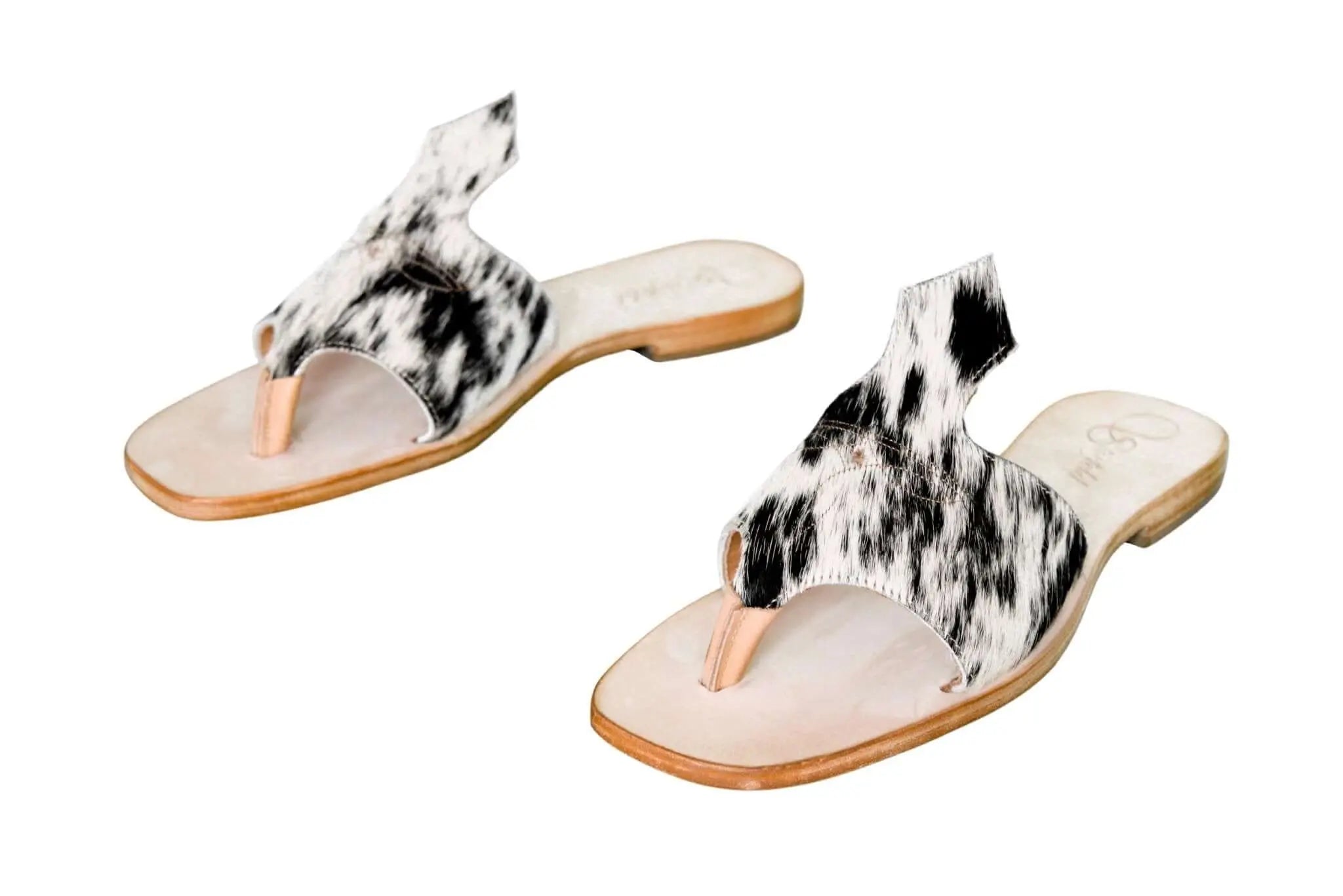 Handmade Western cowhide flip flops for women – size 10