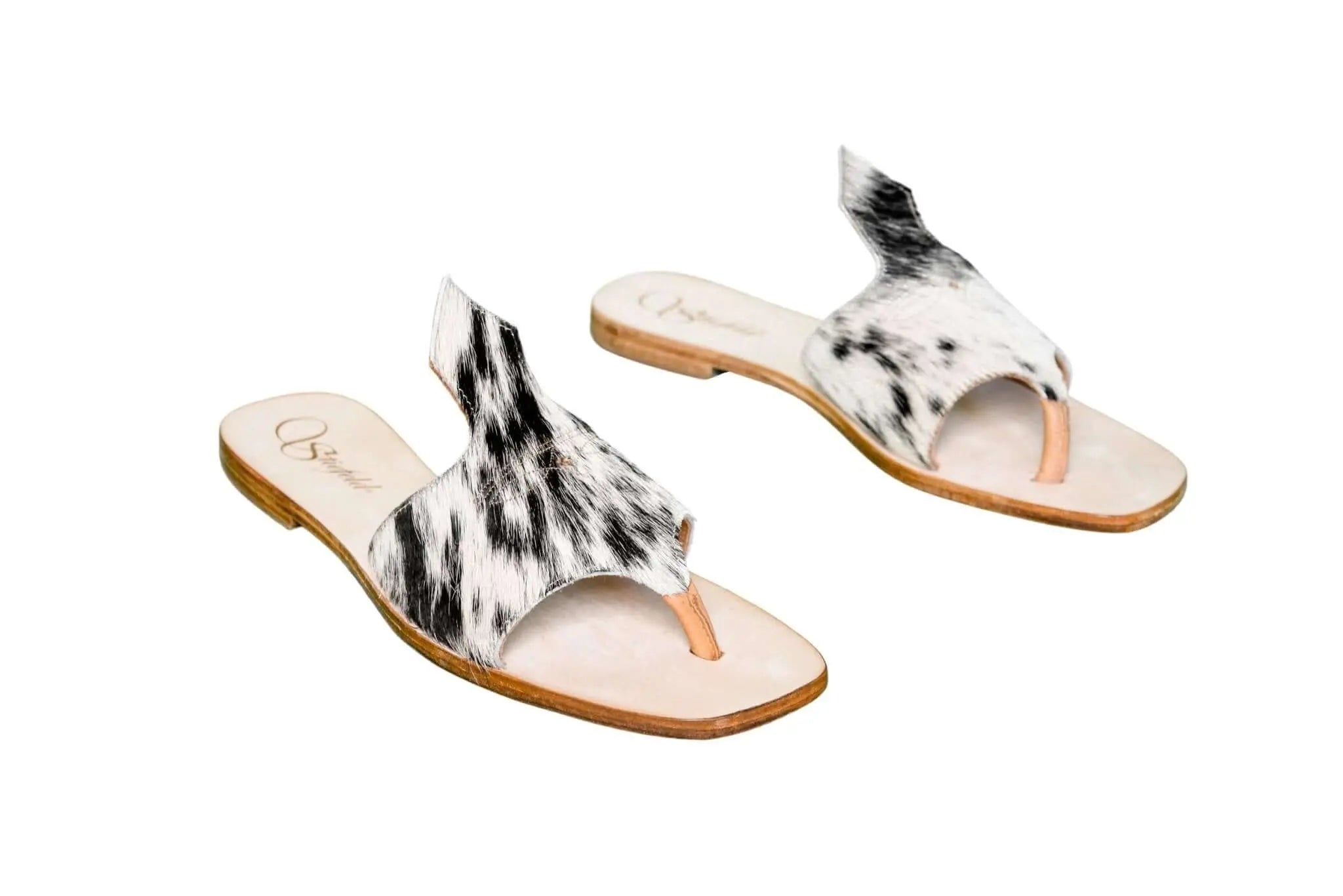 Handmade Western cowhide flip flops for women – size 11