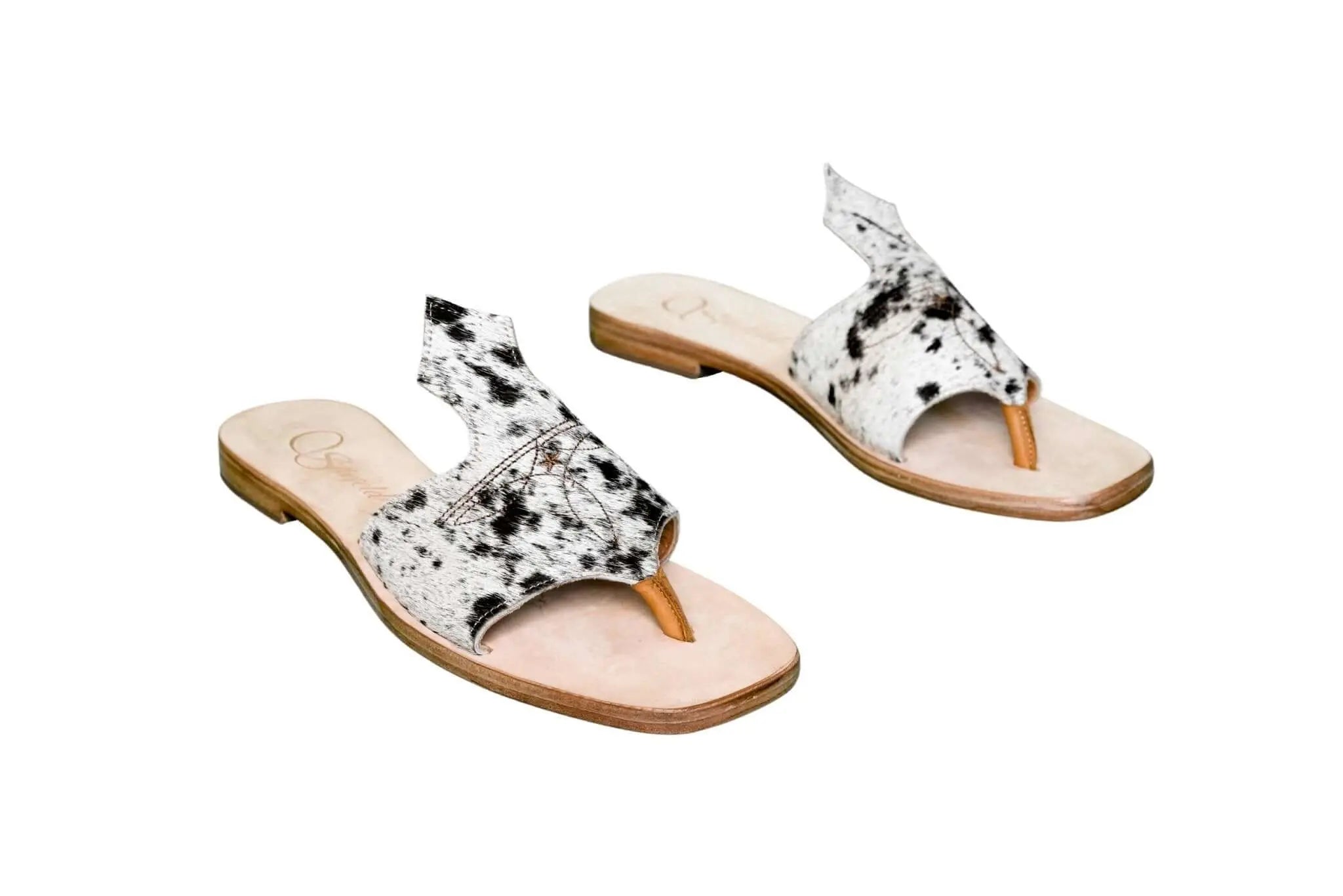 Handmade Western cowhide flip flops for women – size 11