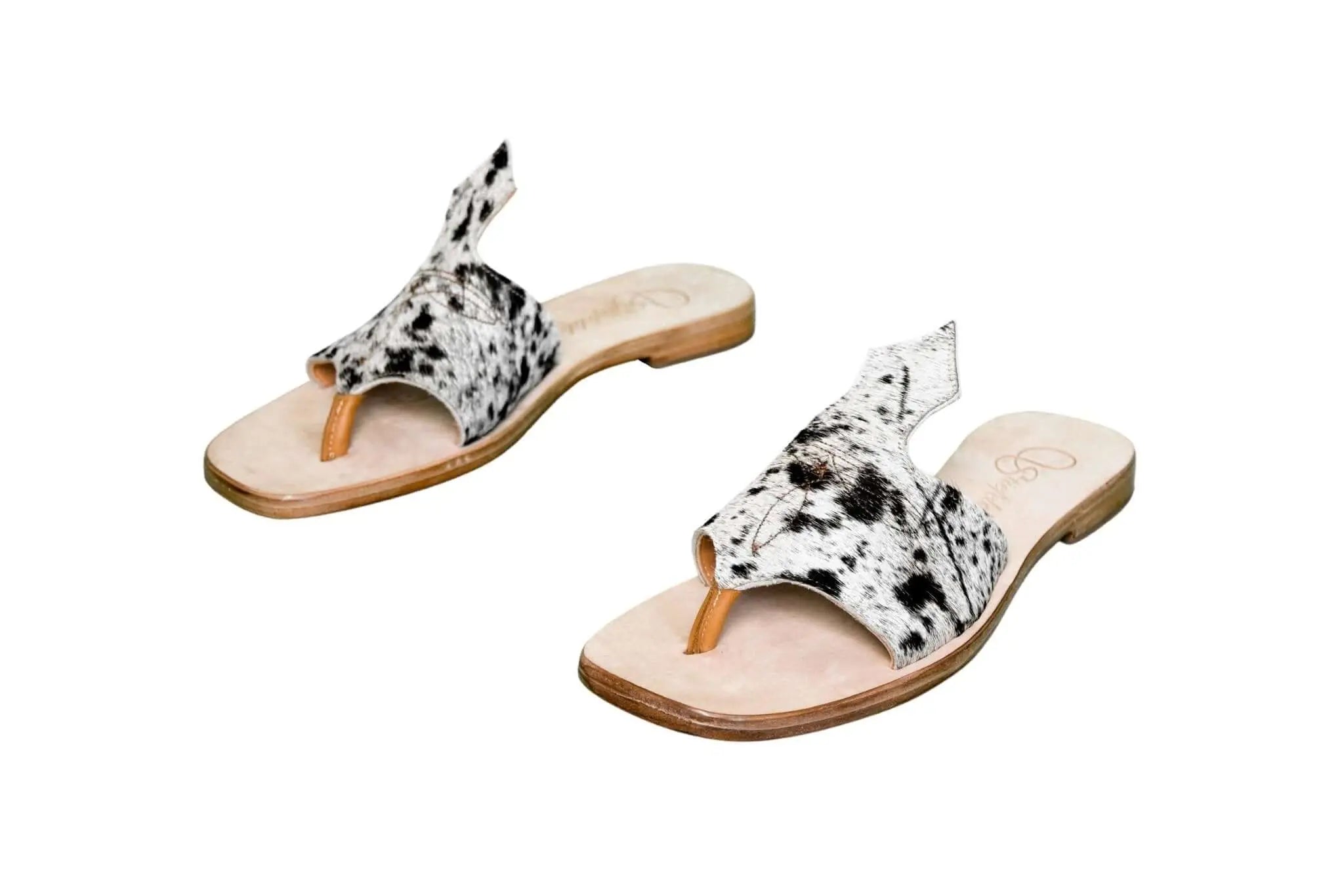 Handmade Western cowhide flip flops for women – size 11
