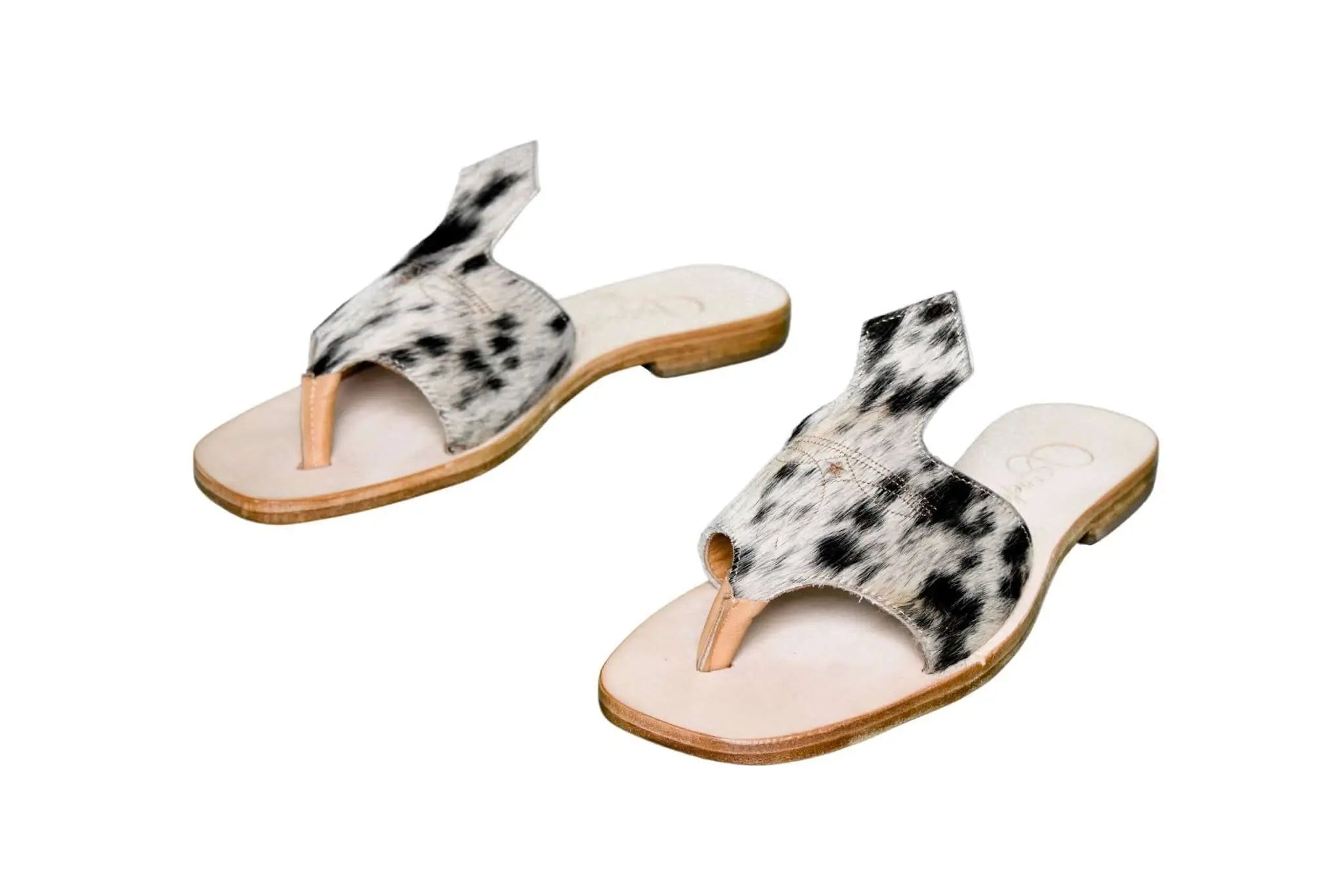 Handmade Western cowhide flip flops for women – size 9