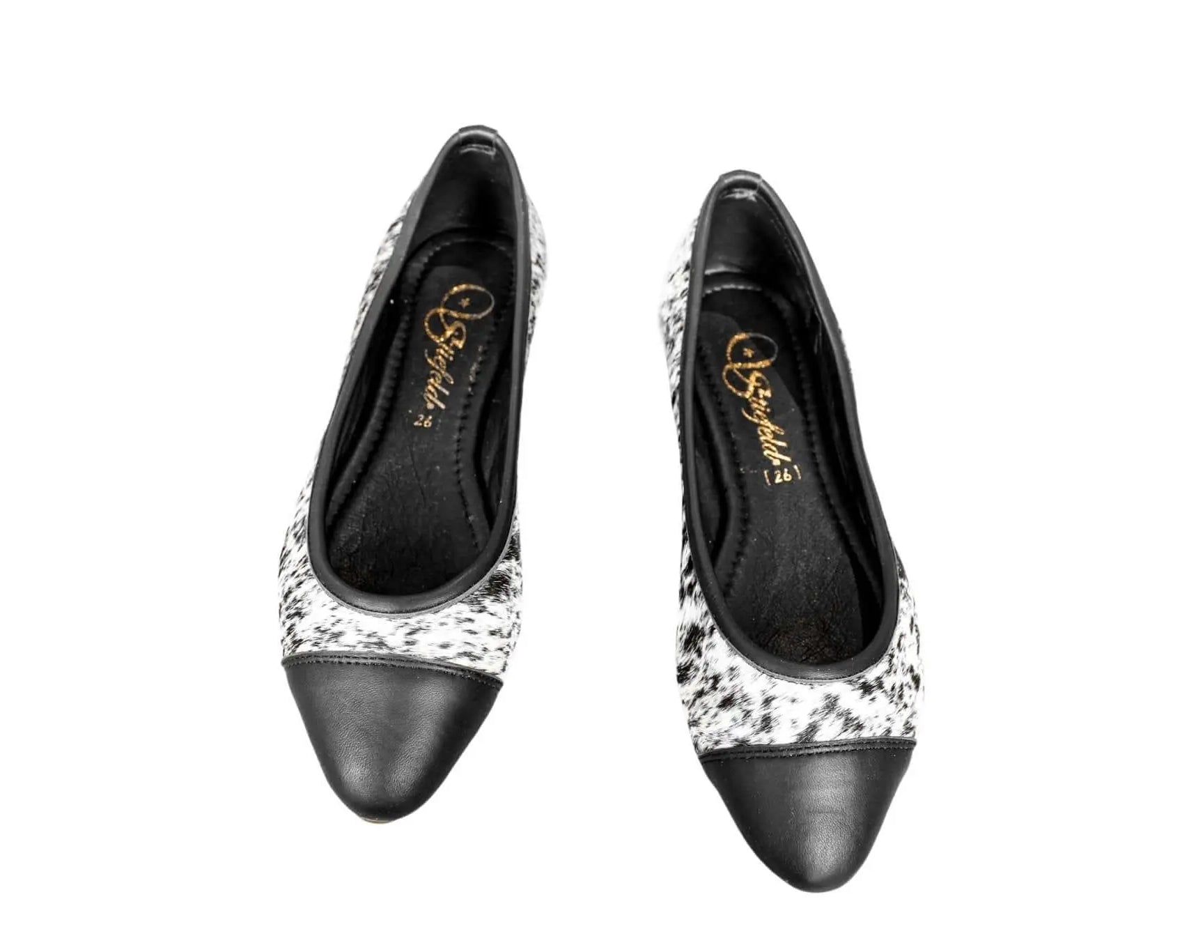 Mia Cowhide Ballerina Flats – Handmade Hair-on Hide Shoes - Size 9