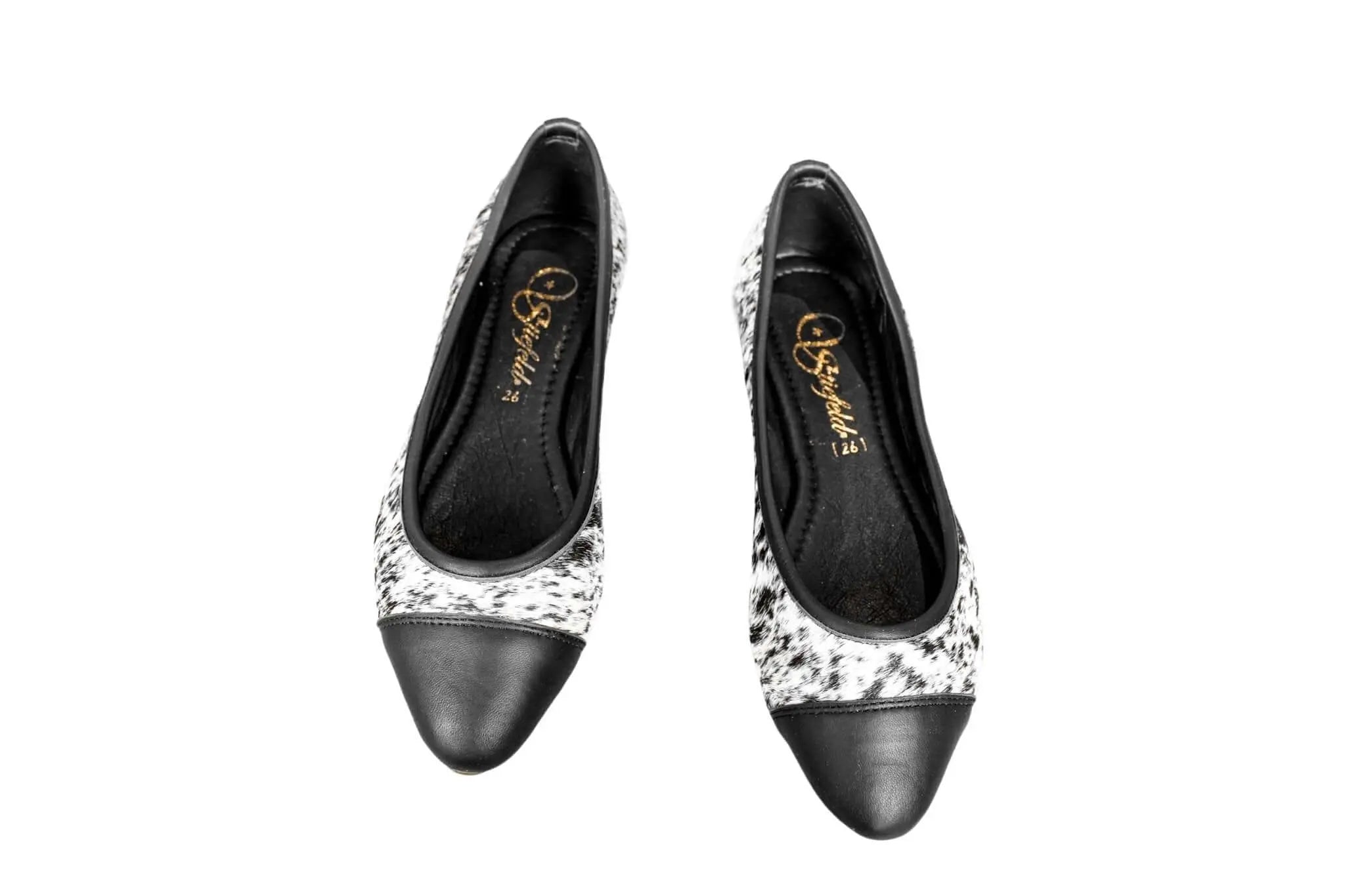 Mia Cowhide Ballerina Flats – Handmade Hair-on Hide Shoes - Size 9