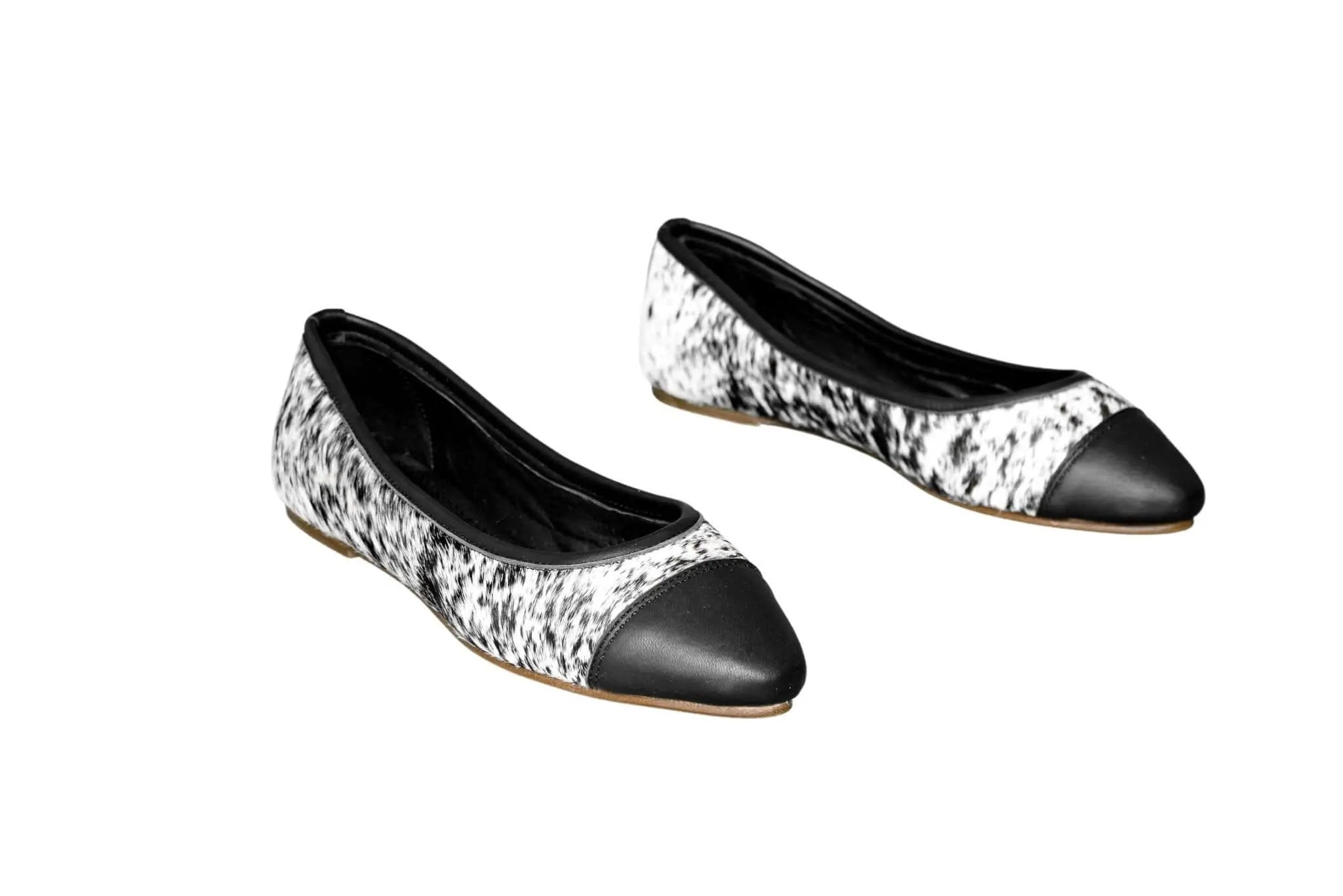 Mia Cowhide Ballerina Flats – Handmade Hair-on Hide Shoes - Size 9