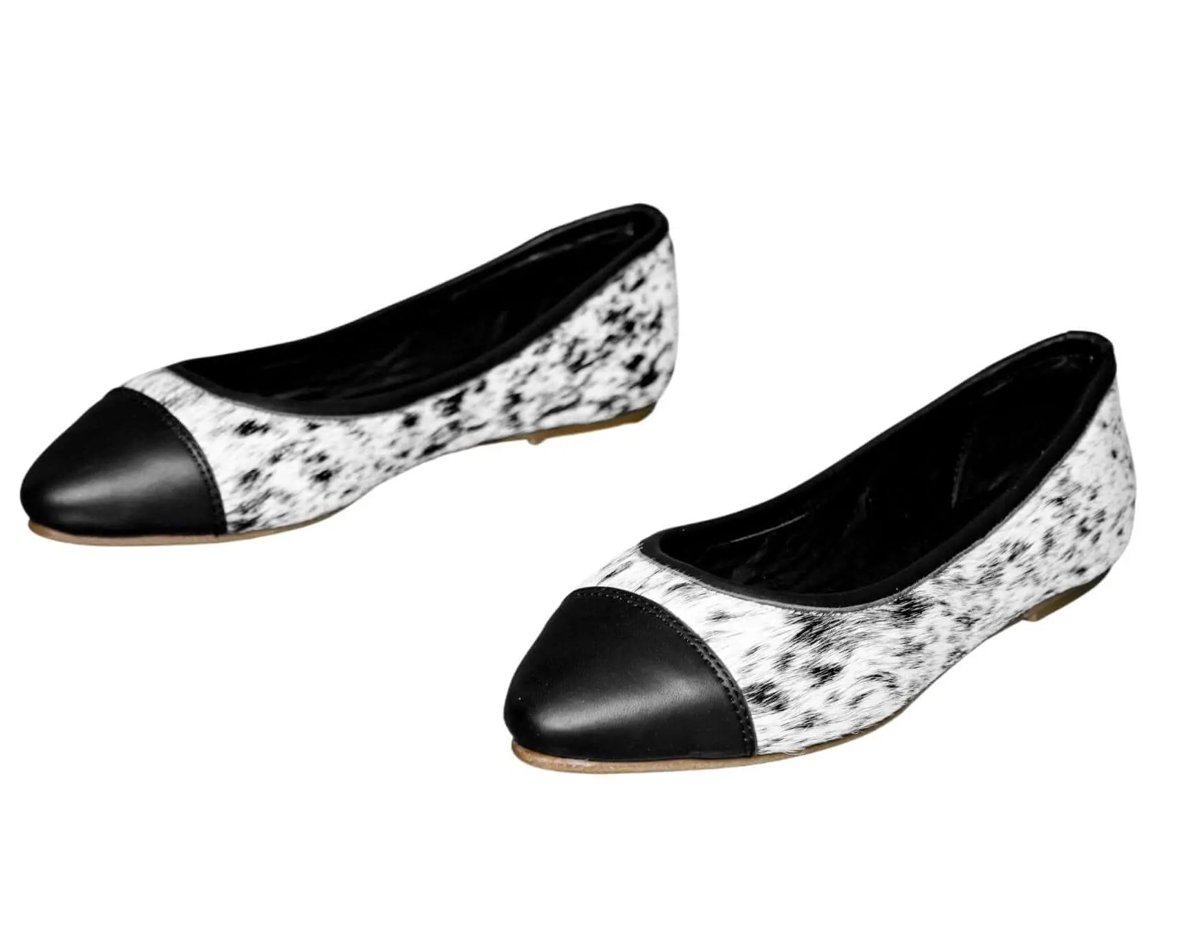 Mia Cowhide Ballerina Flats – Handmade Hair-on Hide Shoes - Size 9