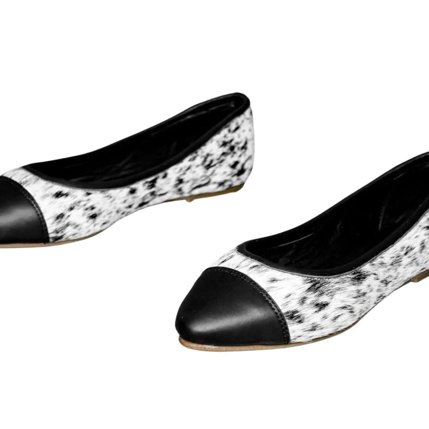 Mia Cowhide Ballerina Flats – Handmade Hair-on Hide Shoes - Size 9