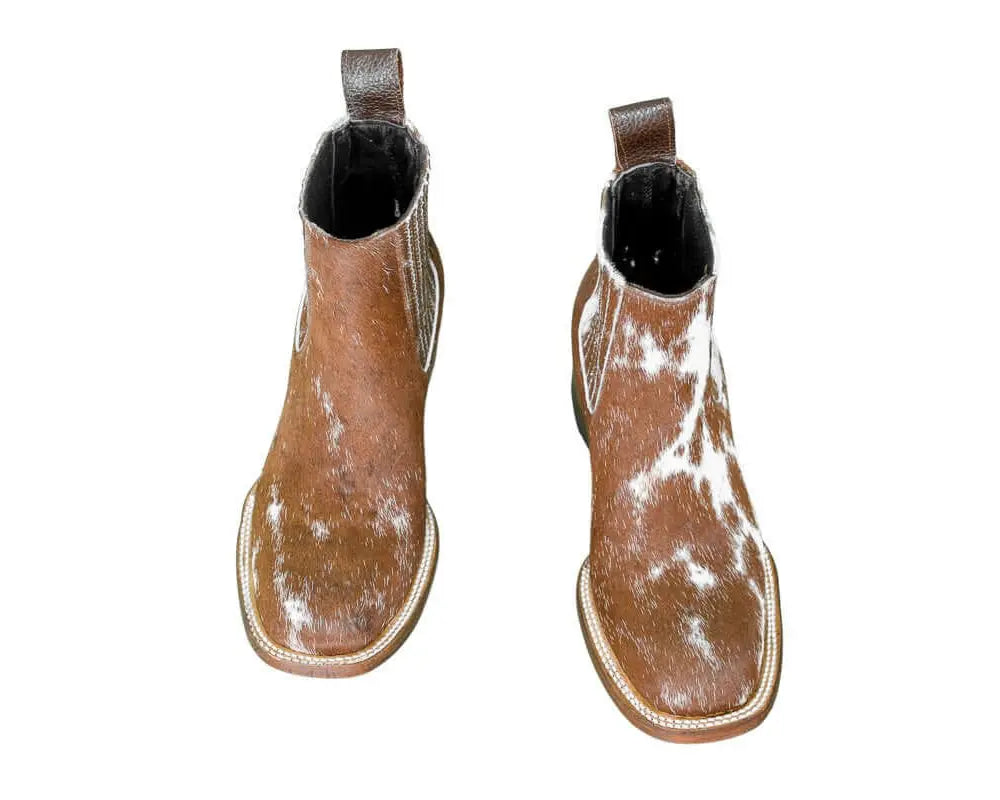 Aurora Cowhide Boots – Size 7 – Handmade Western Boots for Women