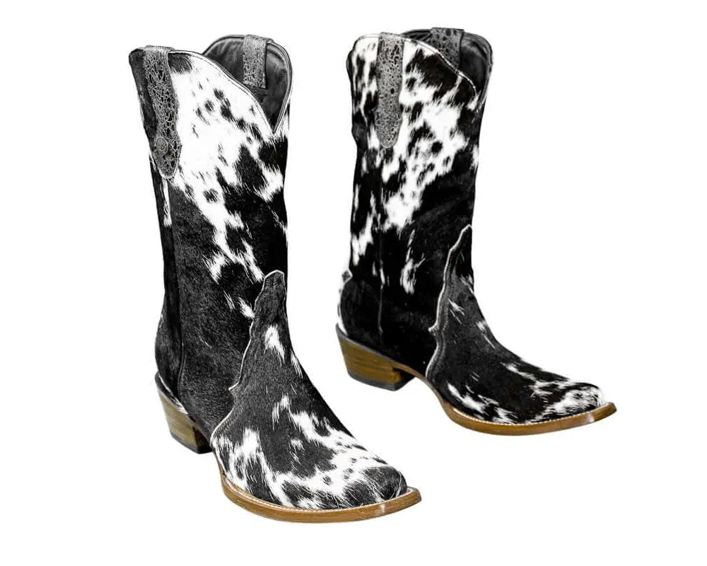 Carmen Tall Cowhide Boots – Hair-on Hide – Size 10.5 – Handmade Western Boots for Women