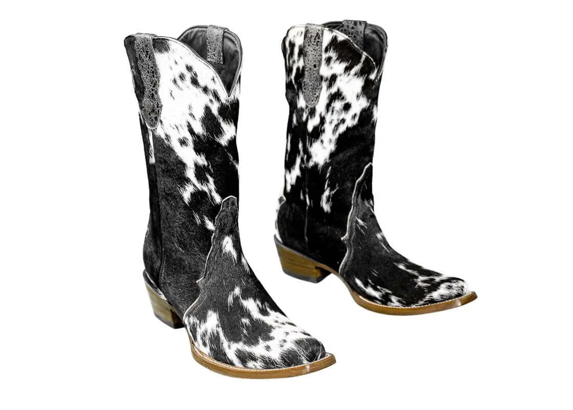 Carmen Tall Cowhide Boots – Hair-on Hide – Size 10.5 – Handmade Western Boots for Women