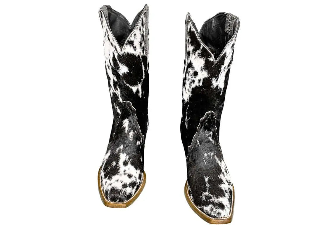 Carmen Tall Cowhide Boots – Hair-on Hide – Size 10.5 – Handmade Western Boots for Women