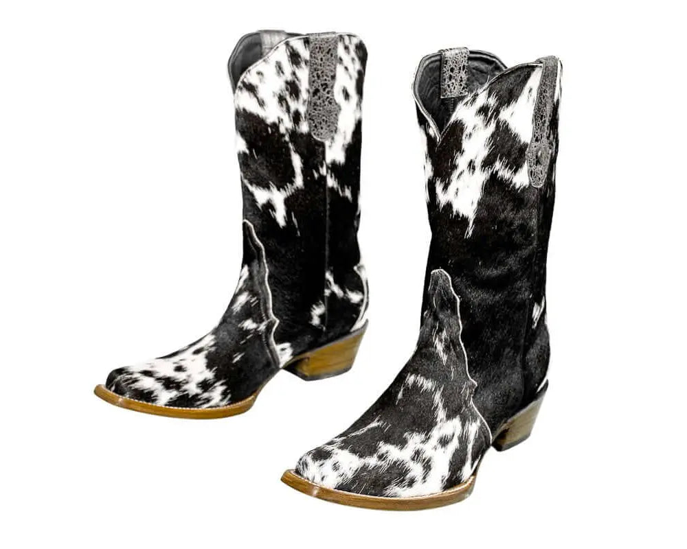 Carmen Tall Cowhide Boots – Hair-on Hide – Size 10.5 – Handmade Western Boots for Women