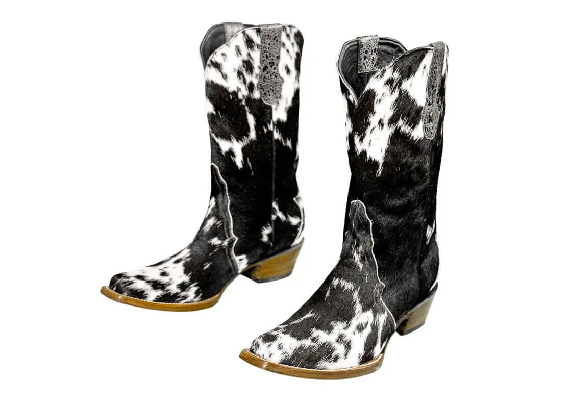 Carmen Tall Cowhide Boots – Hair-on Hide – Size 10.5 – Handmade Western Boots for Women