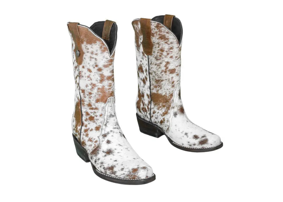 Carmen Tall Cowhide Boots – Hair-on Hide – Size 6.5 – Handmade Western Boots for Women