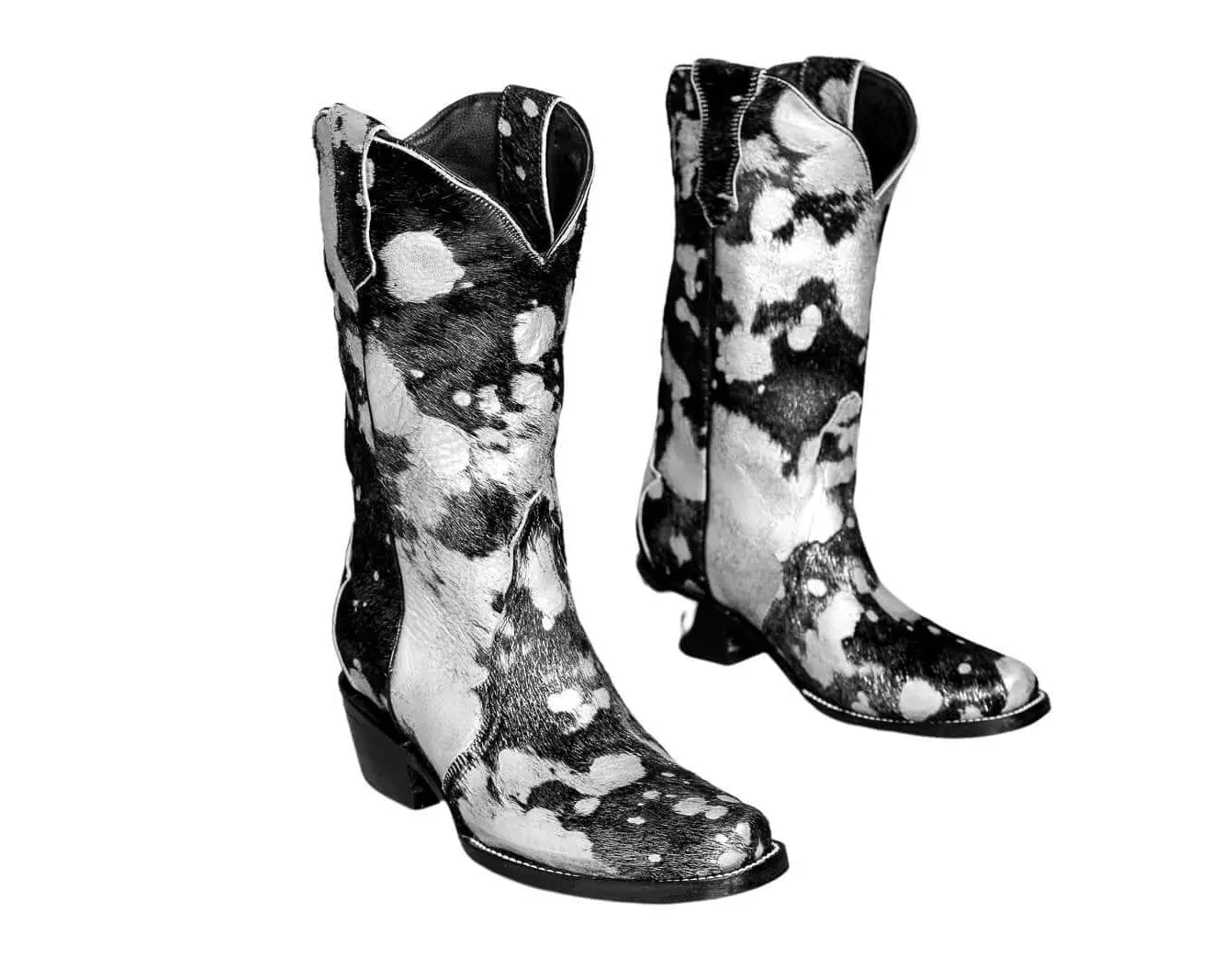 Carmen Tall Cowhide Boots – Hair-on Hide – Size 6.5 – Handmade Western Boots for Women
