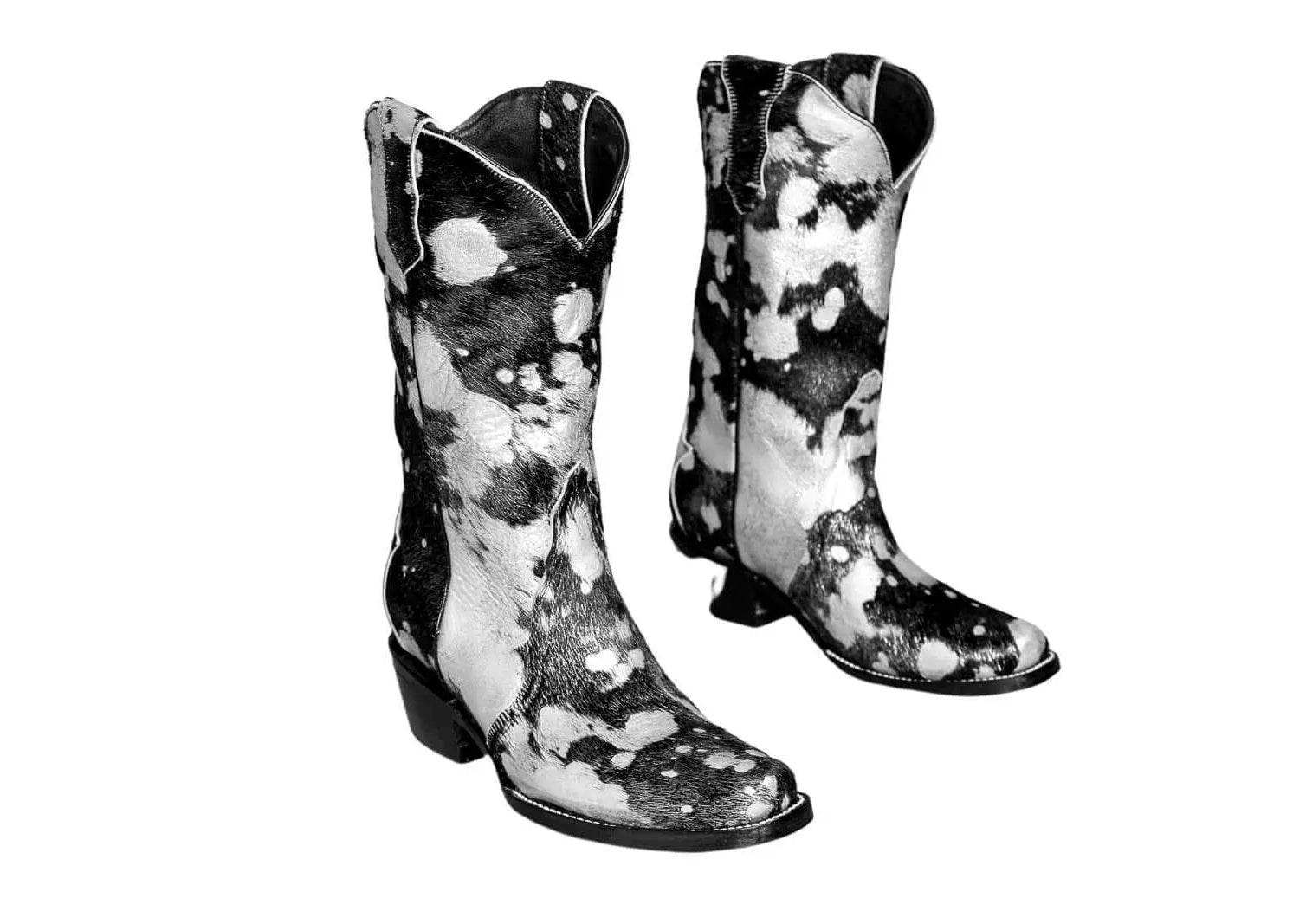 Carmen Tall Cowhide Boots – Hair-on Hide – Size 6.5 – Handmade Western Boots for Women
