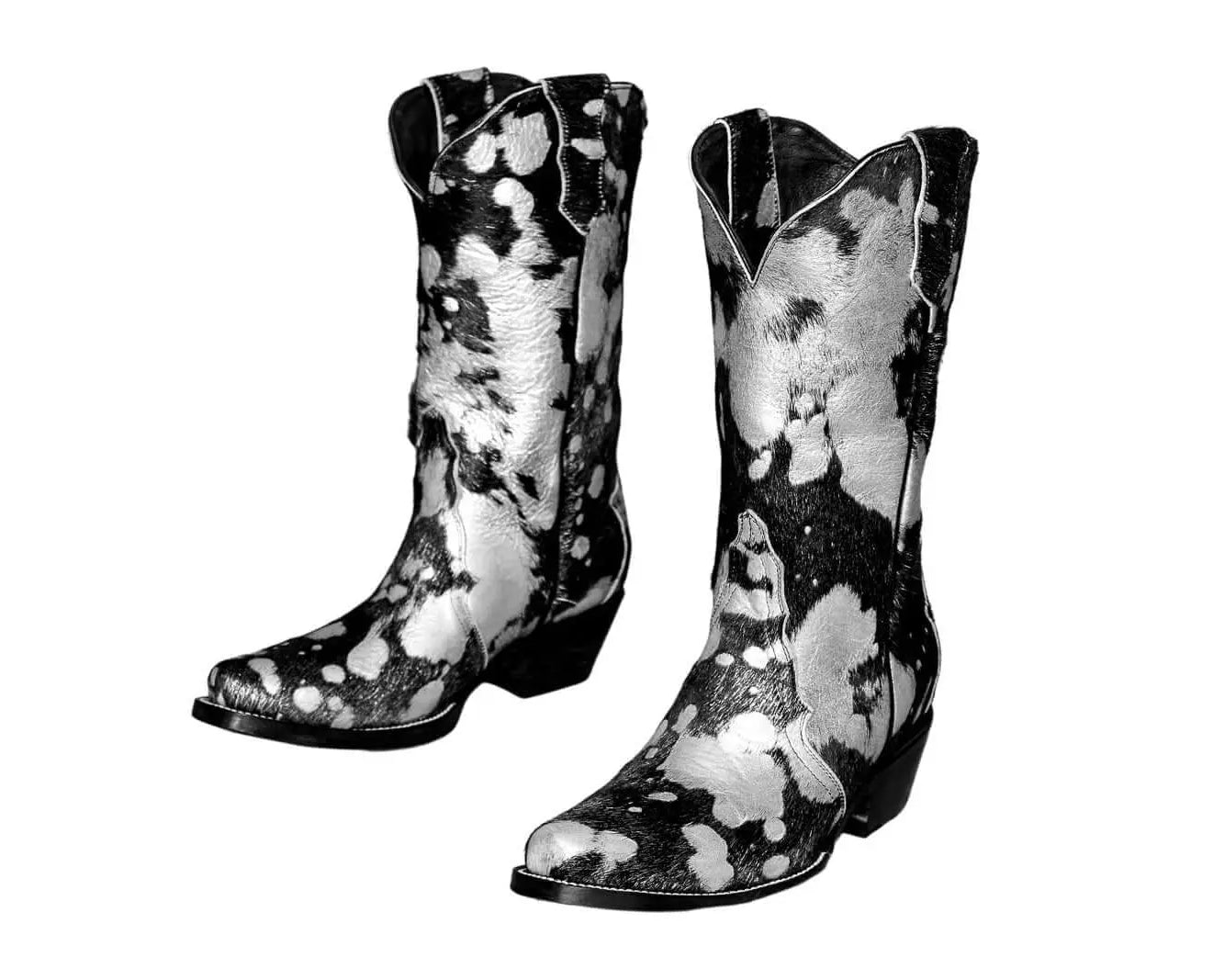 Carmen Tall Cowhide Boots – Hair-on Hide – Size 6.5 – Handmade Western Boots for Women