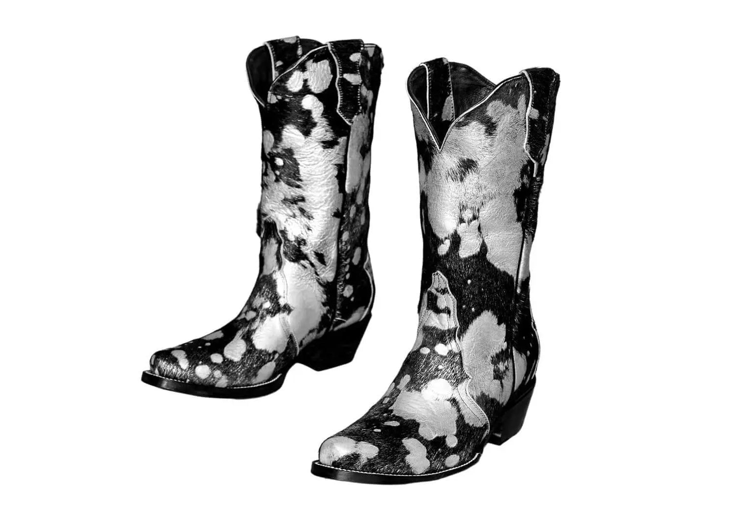 Carmen Tall Cowhide Boots – Hair-on Hide – Size 6.5 – Handmade Western Boots for Women