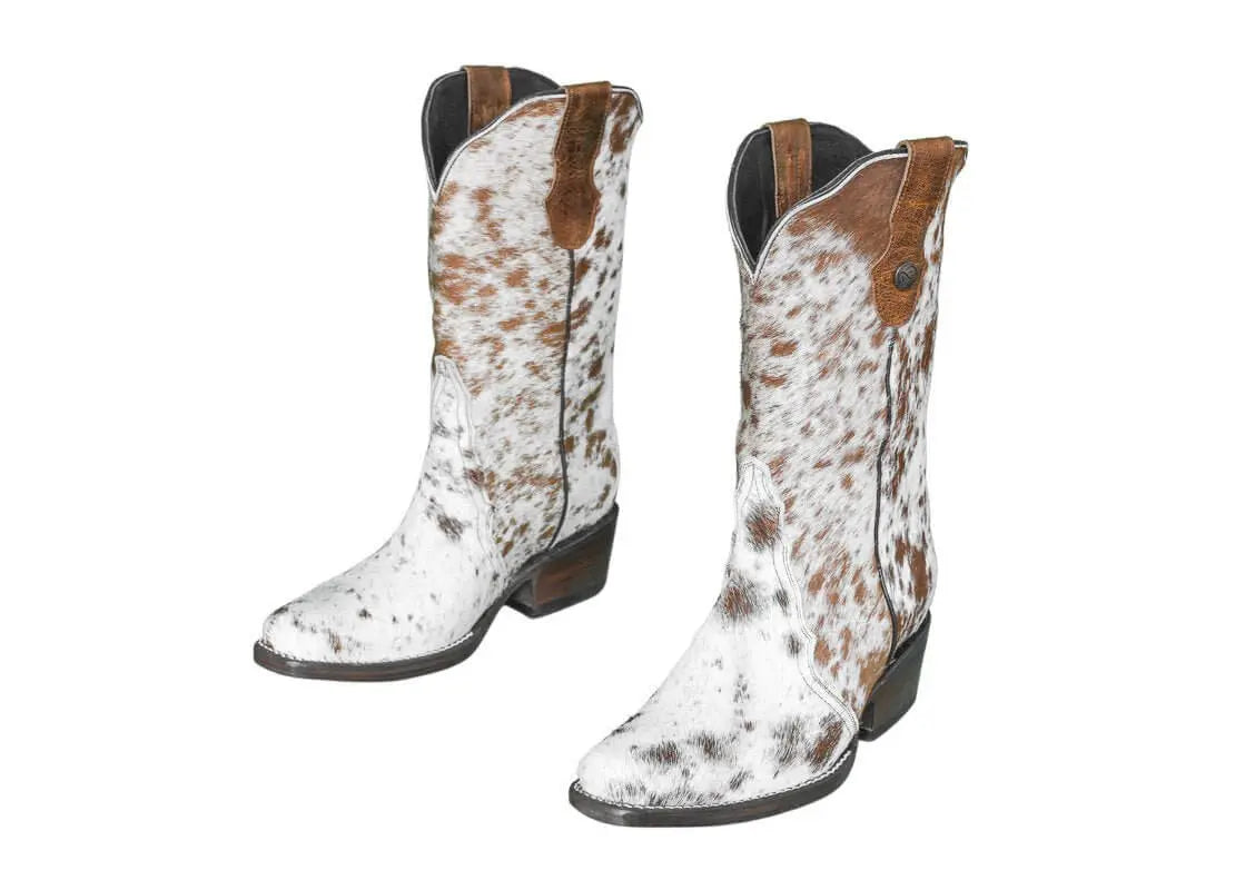 Carmen Tall Cowhide Boots – Hair-on Hide – Size 6.5 – Handmade Western Boots for Women