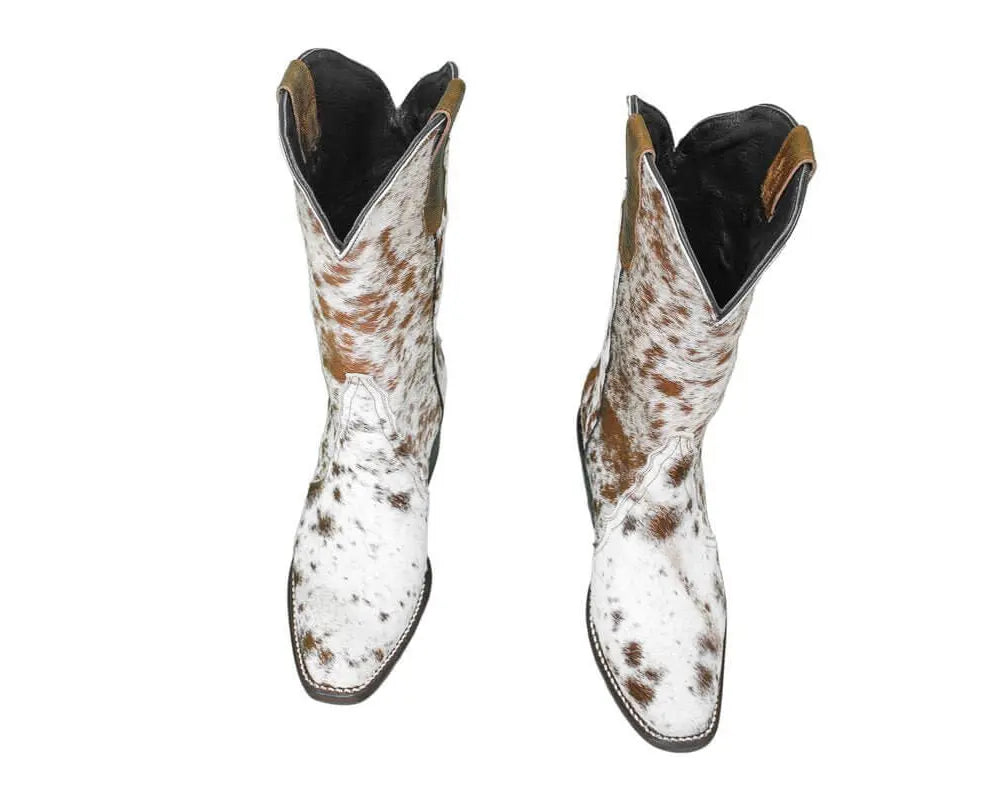 Carmen Tall Cowhide Boots – Hair-on Hide – Size 6.5 – Handmade Western Boots for Women