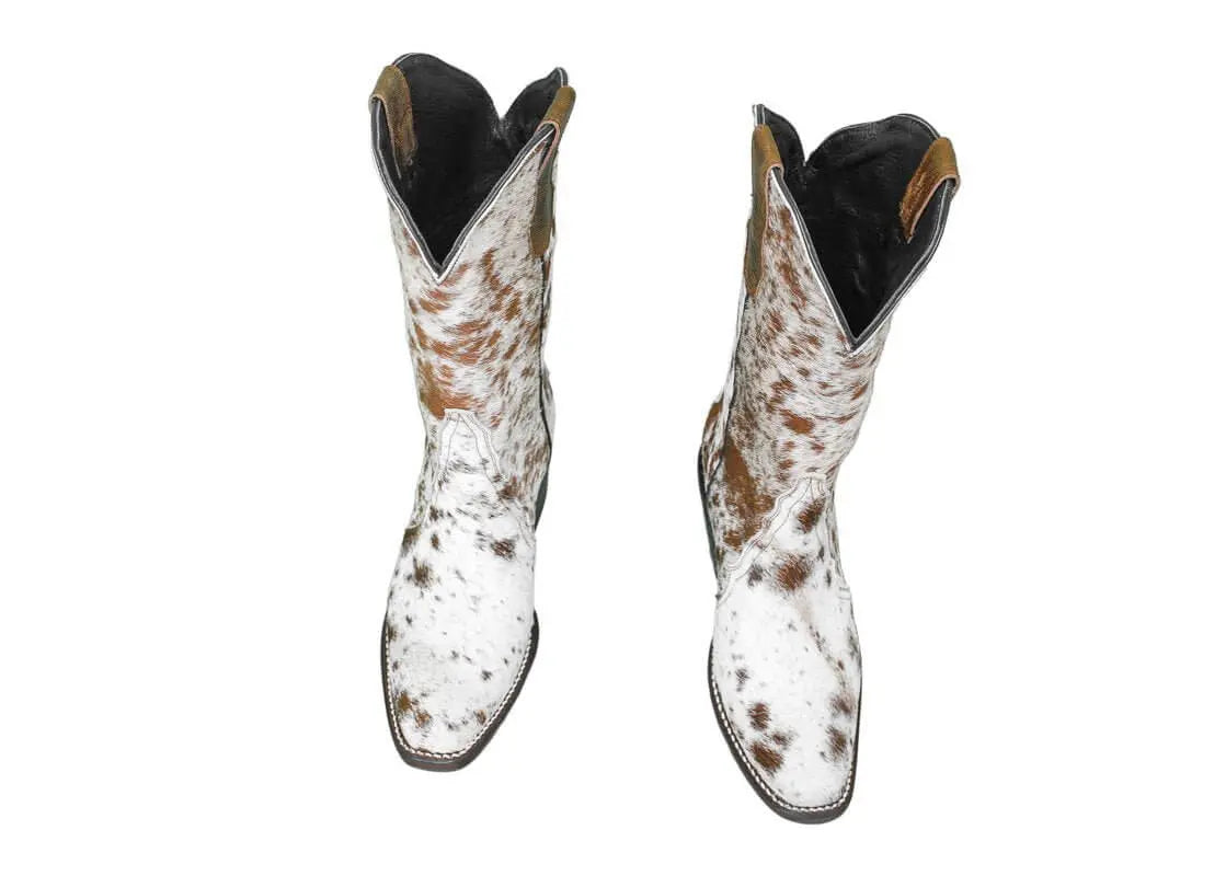 Carmen Tall Cowhide Boots – Hair-on Hide – Size 6.5 – Handmade Western Boots for Women