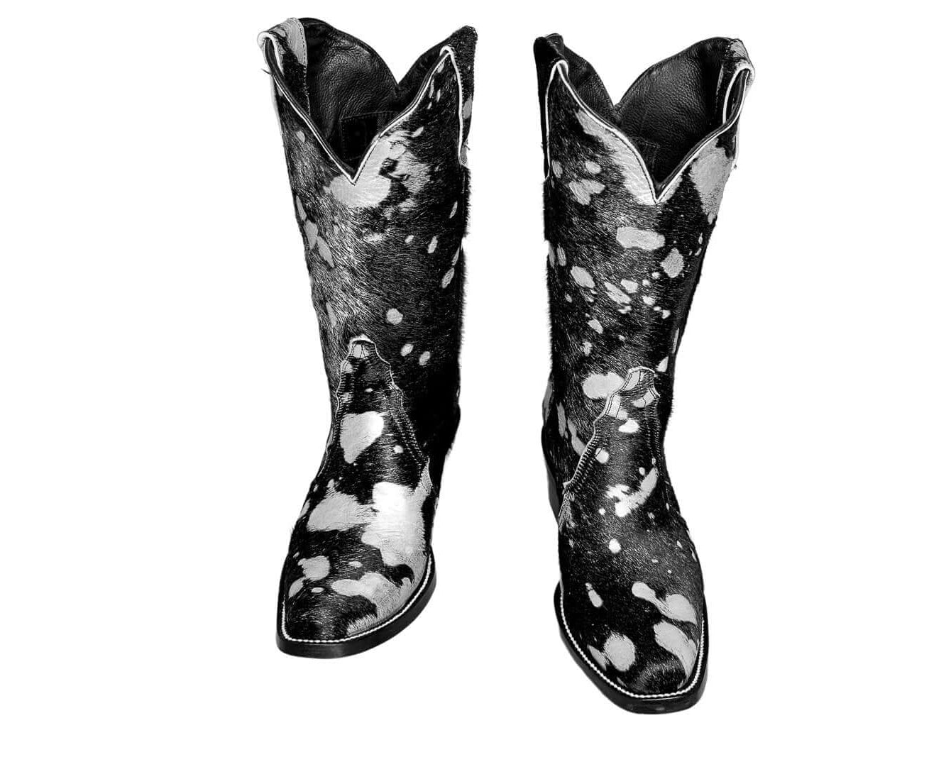 Carmen Tall Cowhide Boots – Hair-on Hide – Size 7 – Handmade Western Boots for Women
