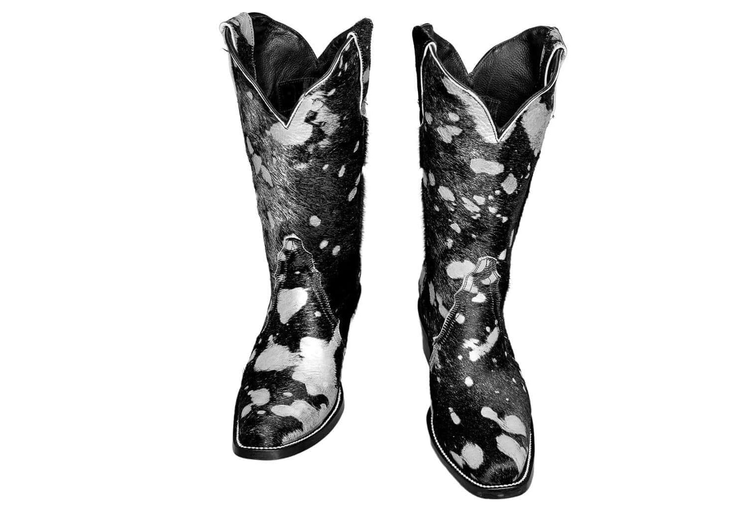 Carmen Tall Cowhide Boots – Hair-on Hide – Size 7 – Handmade Western Boots for Women