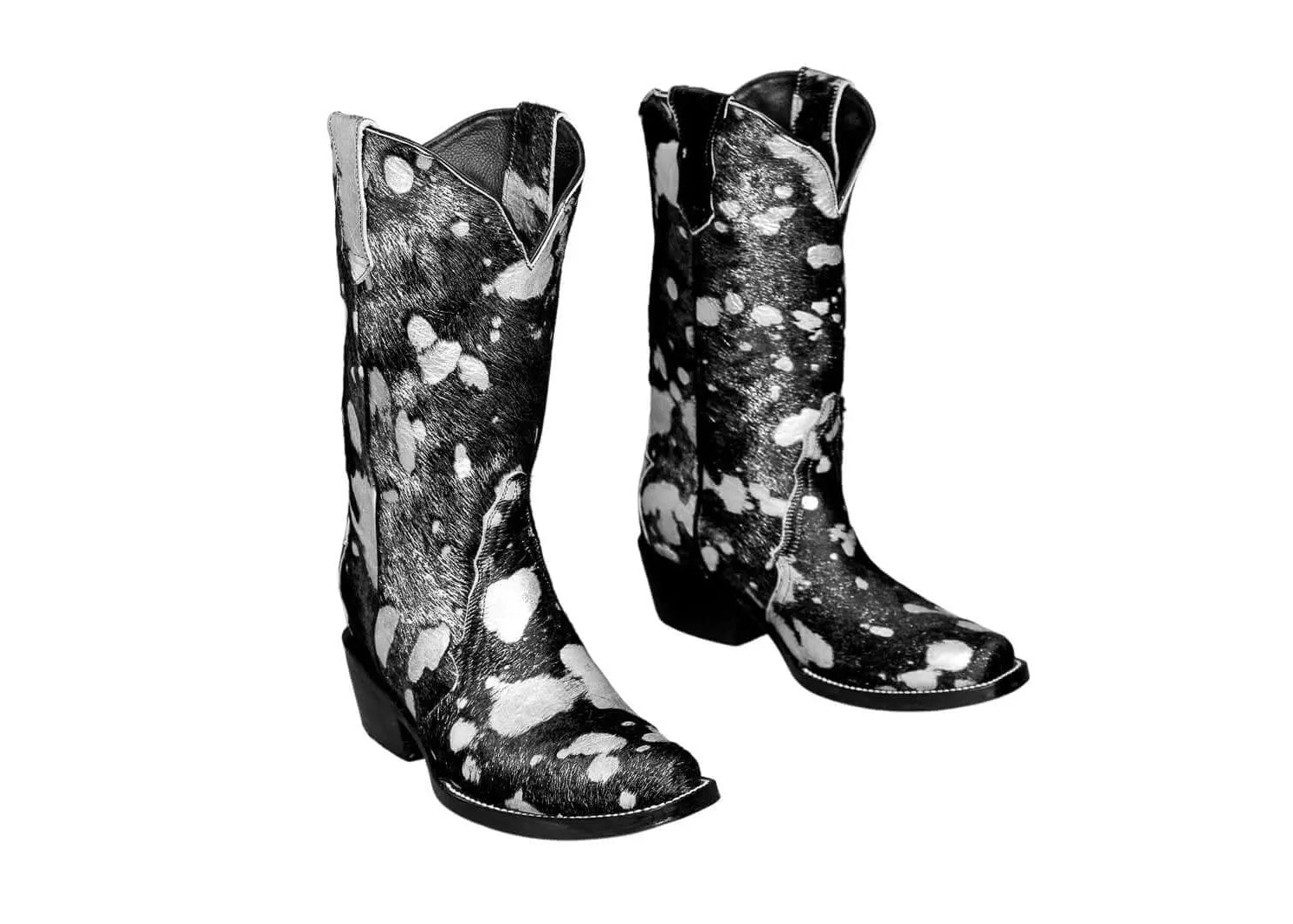 Carmen Tall Cowhide Boots – Hair-on Hide – Size 7 – Handmade Western Boots for Women