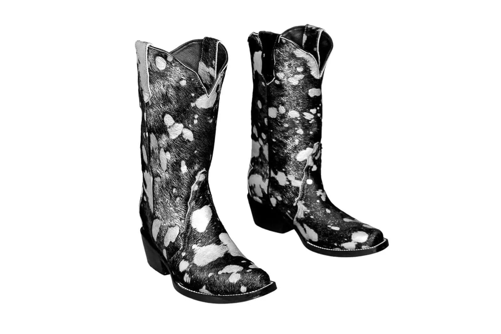 Carmen Tall Cowhide Boots – Hair-on Hide – Size 7 – Handmade Western Boots for Women