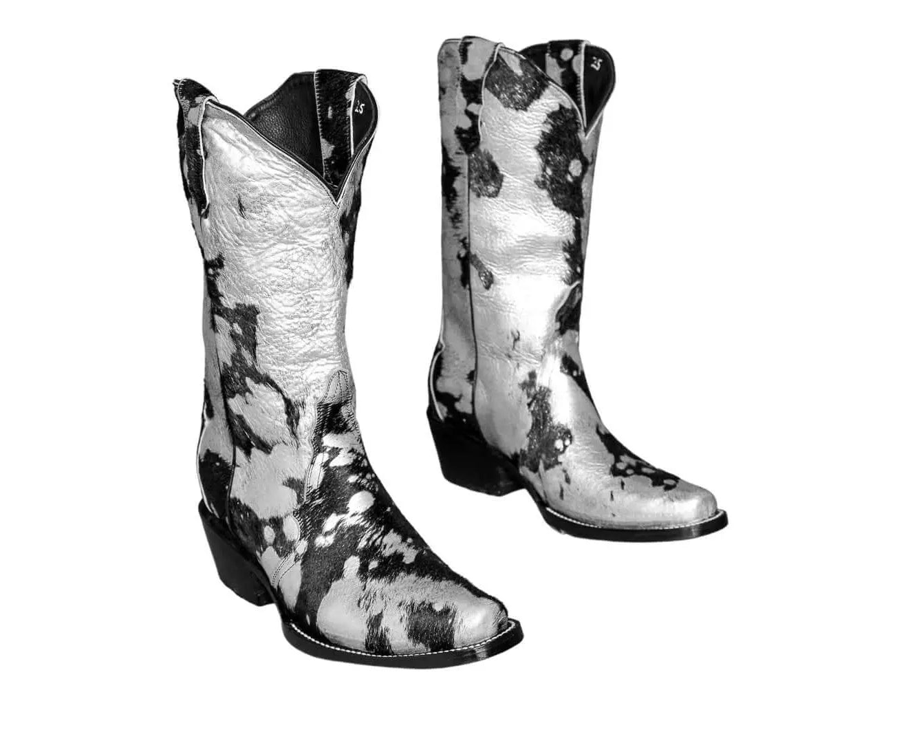 Carmen Tall Cowhide Boots – Hair-on Hide – Size 8 – Handmade Western Boots for Women