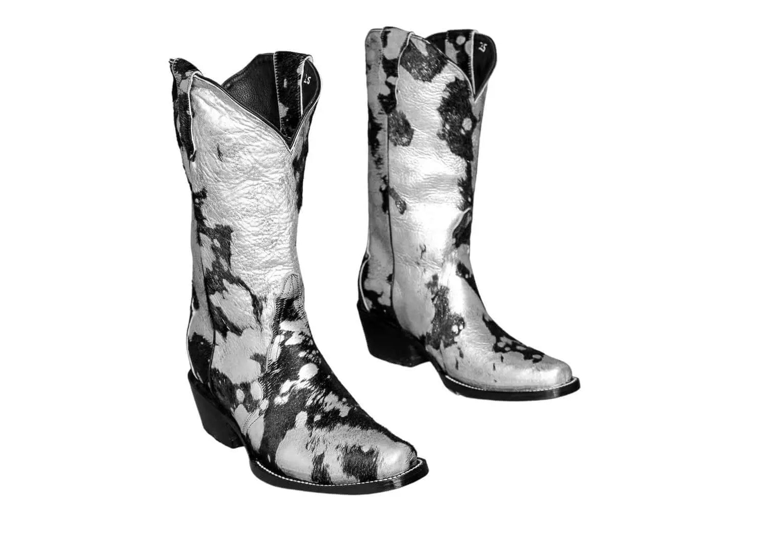 Carmen Tall Cowhide Boots – Hair-on Hide – Size 8 – Handmade Western Boots for Women