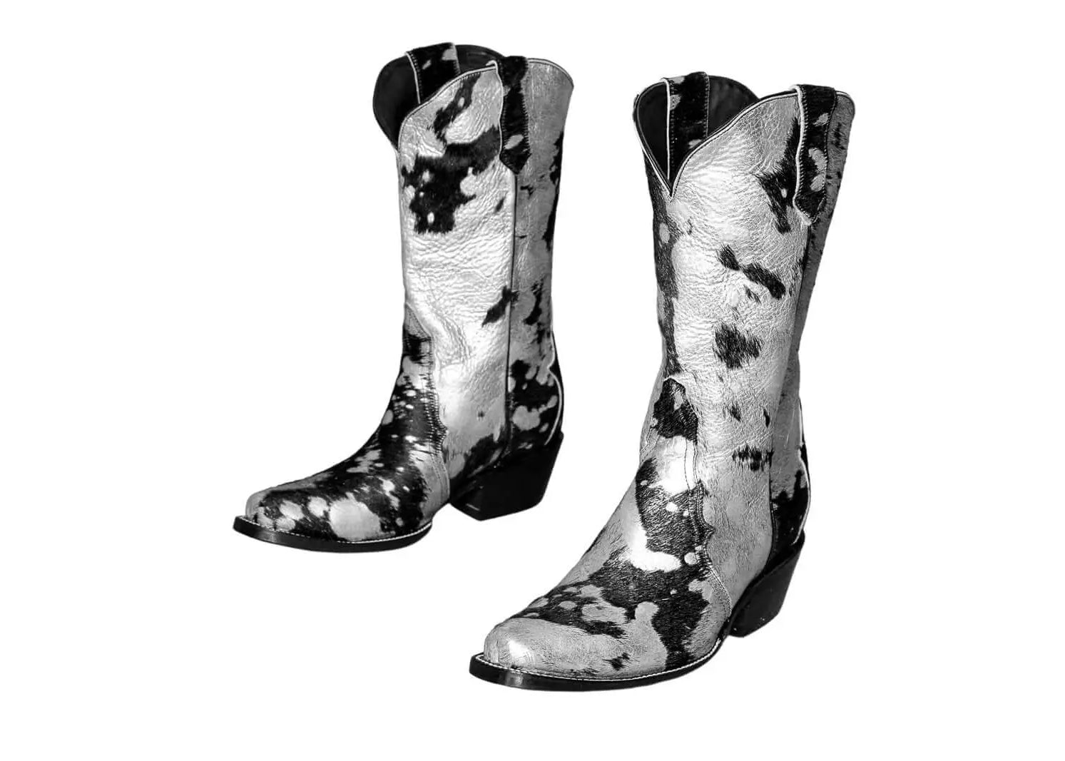 Carmen Tall Cowhide Boots – Hair-on Hide – Size 8 – Handmade Western Boots for Women