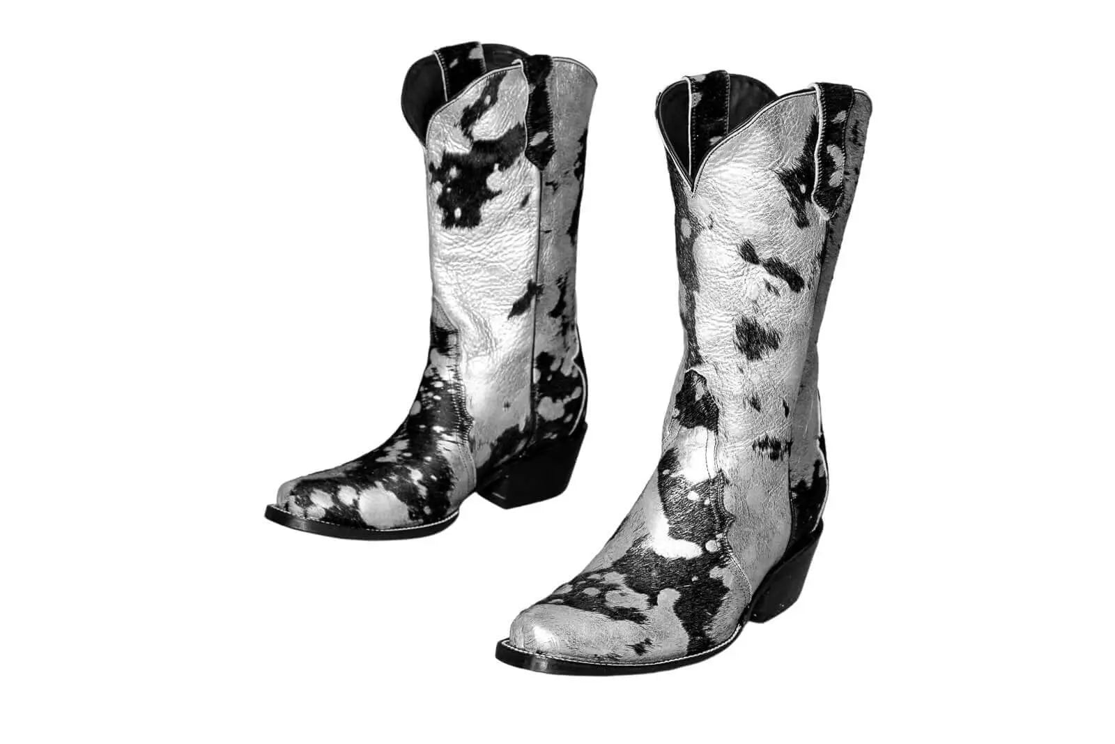 Carmen Tall Cowhide Boots – Hair-on Hide – Size 8 – Handmade Western Boots for Women