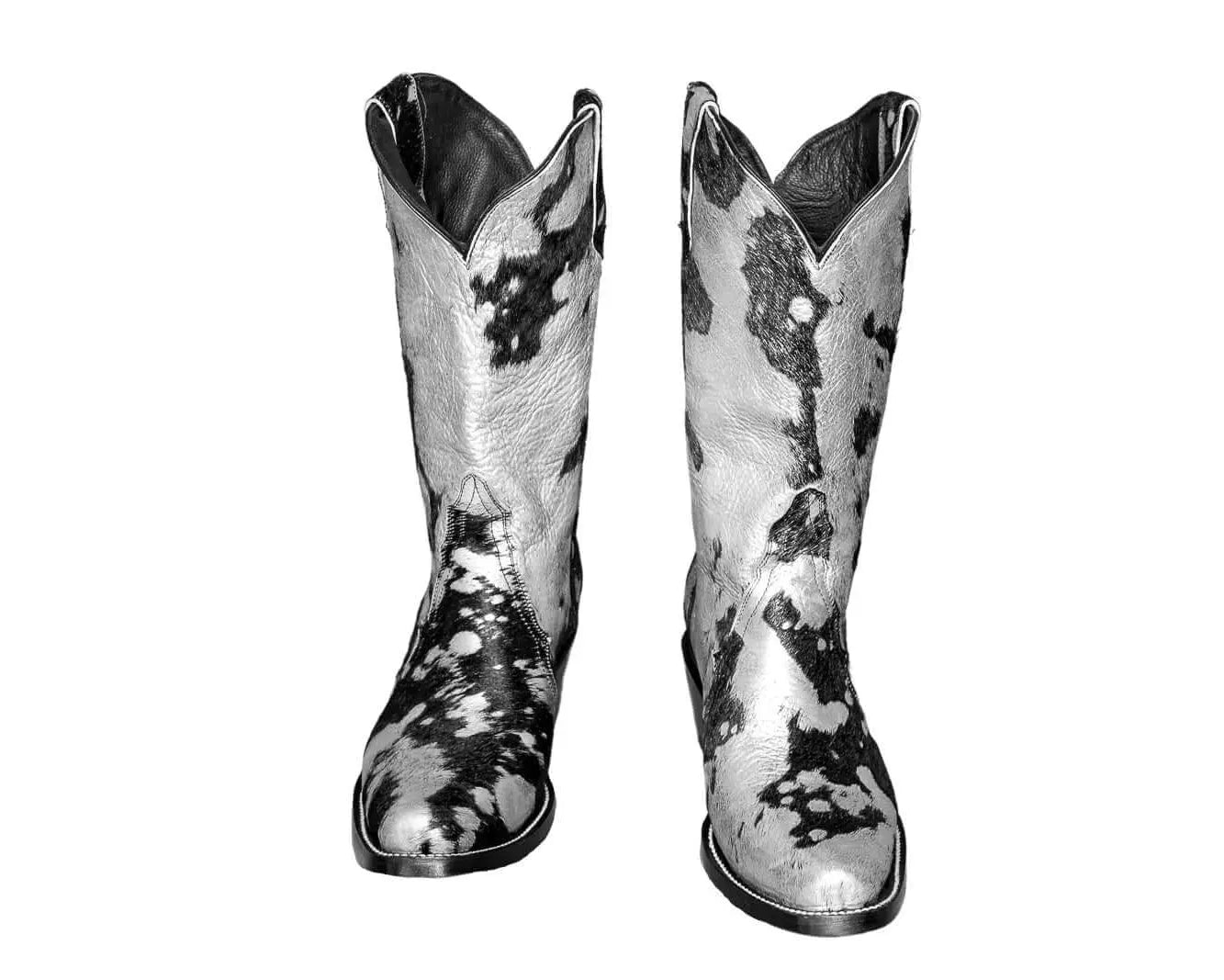 Carmen Tall Cowhide Boots – Hair-on Hide – Size 8 – Handmade Western Boots for Women