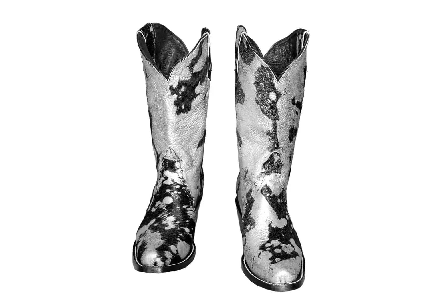 Carmen Tall Cowhide Boots – Hair-on Hide – Size 8 – Handmade Western Boots for Women