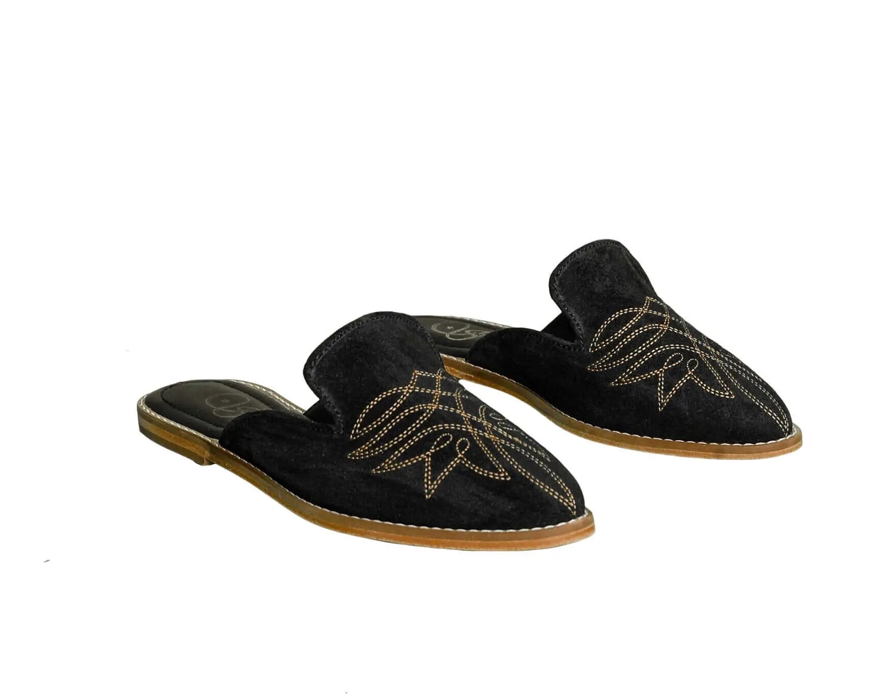 The Georgette Black Cowhide Mules - Women's Western Wear
