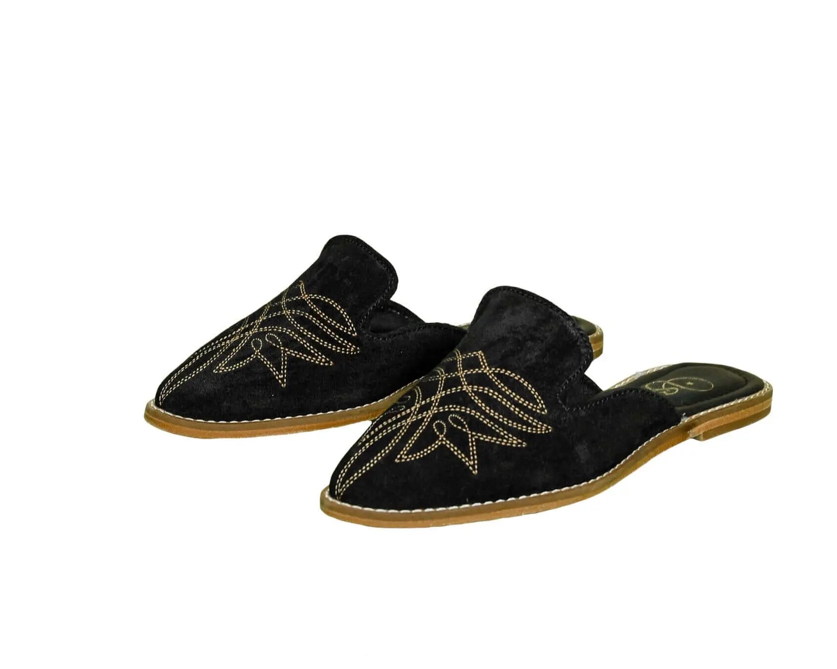 The Georgette Black Cowhide Mules - Women's Western Wear