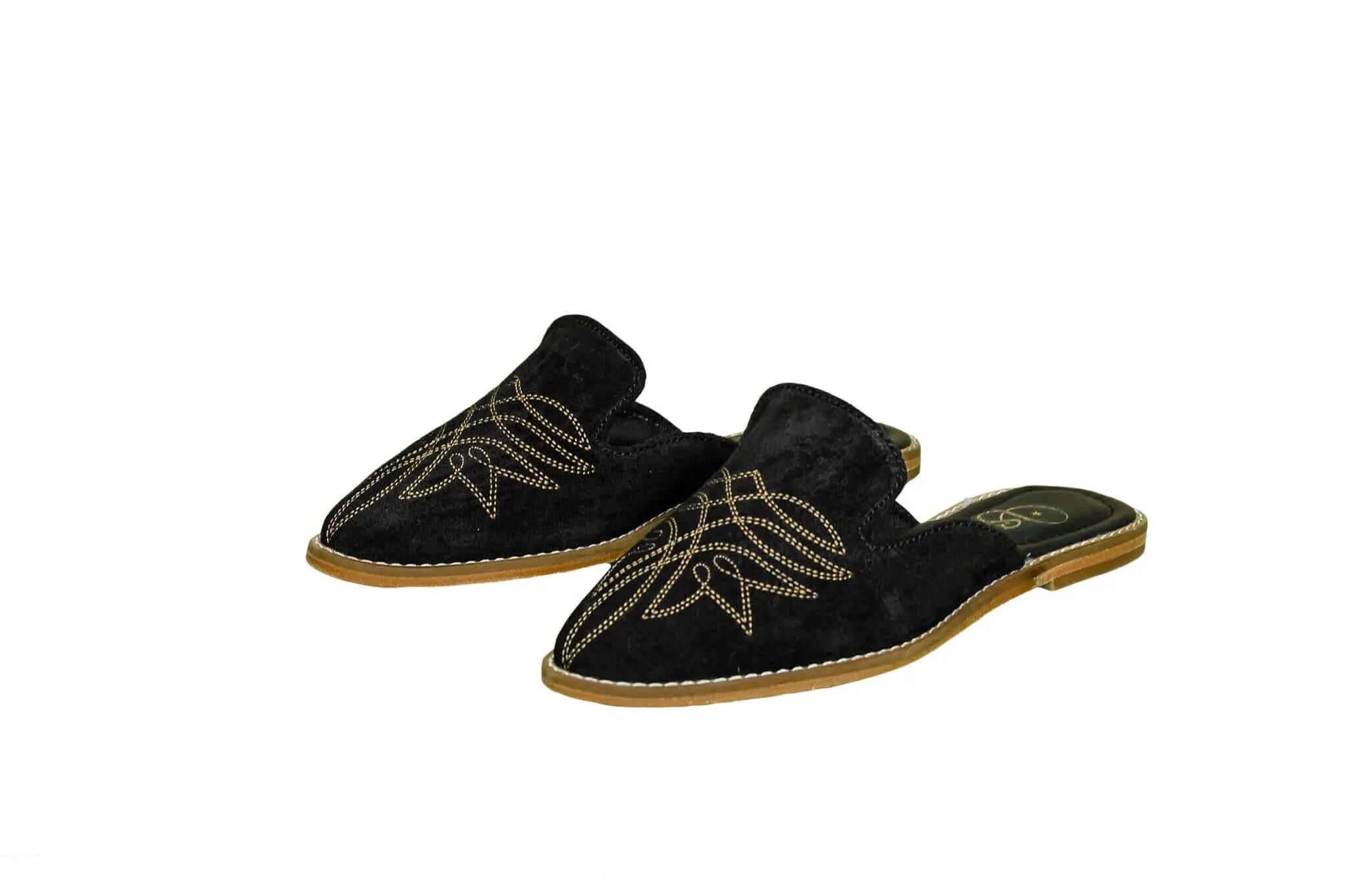 The Georgette Black Cowhide Mules - Women's Western Wear