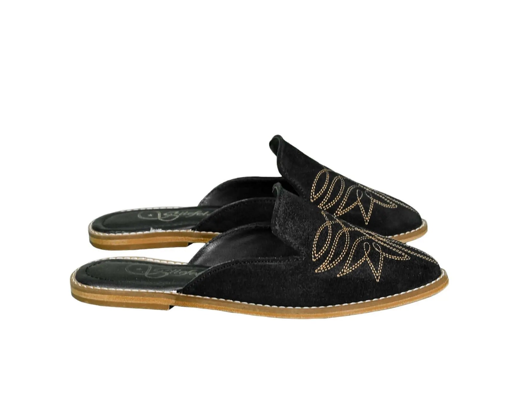 The Georgette Black Cowhide Mules - Women's Western Wear